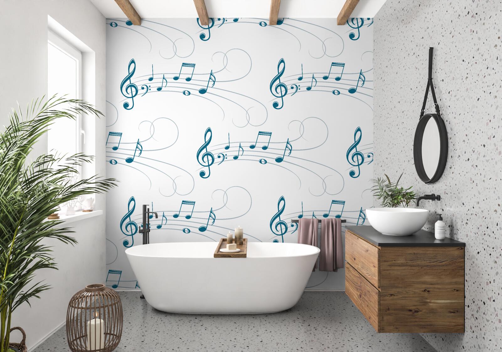 Fototapet înregistrări muzicale cu cheie de vioară