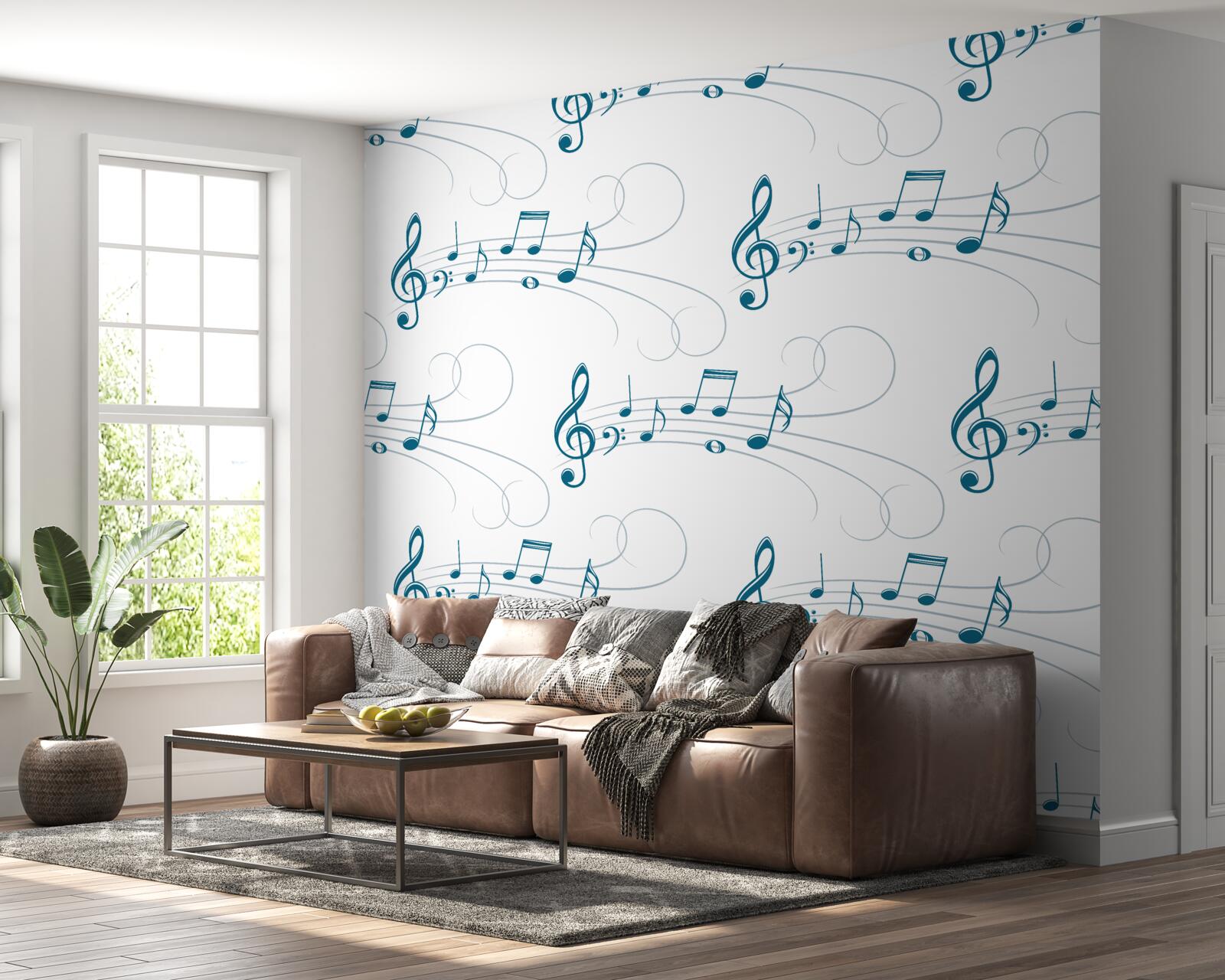 Fototapet înregistrări muzicale cu cheie de vioară