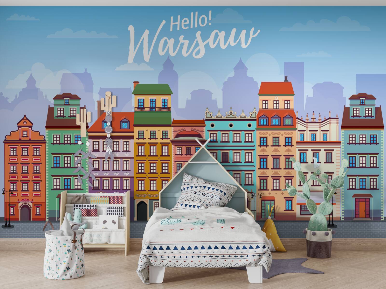 Fototapet clădiri luminoase în Varșovia