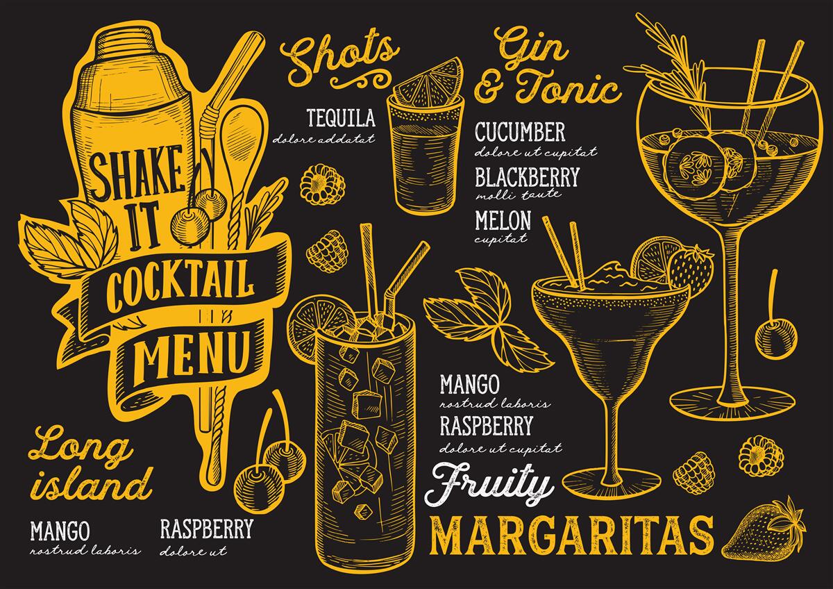 Fototapet meniu cocktail