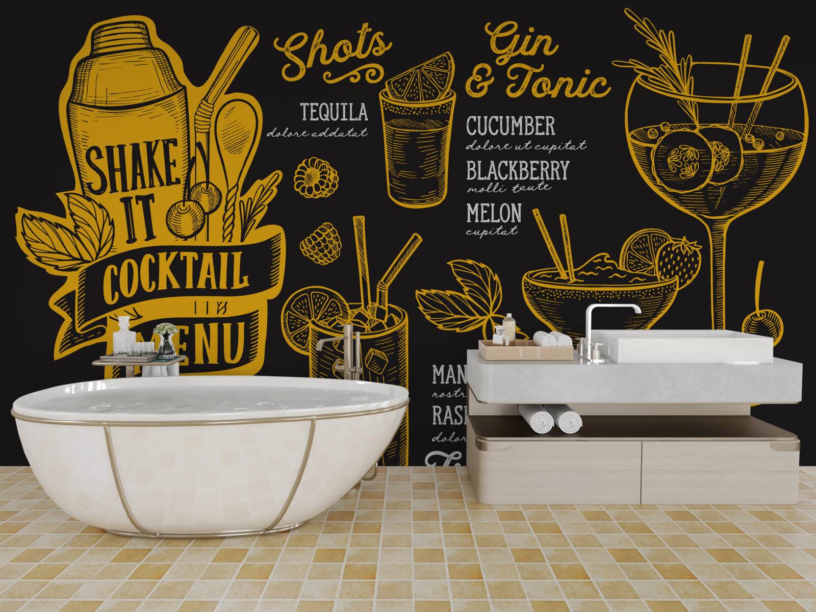 Fototapet meniu cocktail