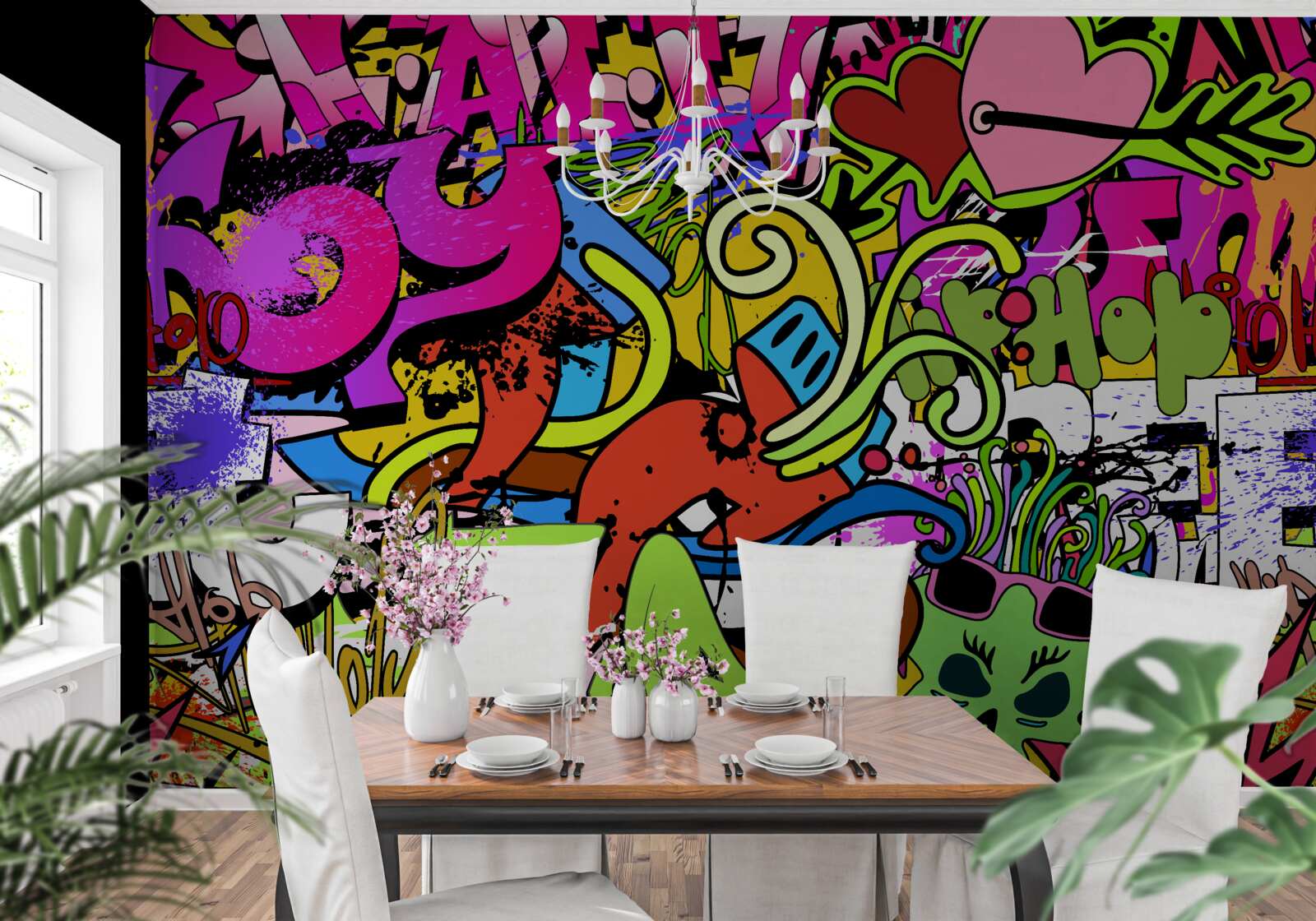 Fototapet graffiti pe străzi