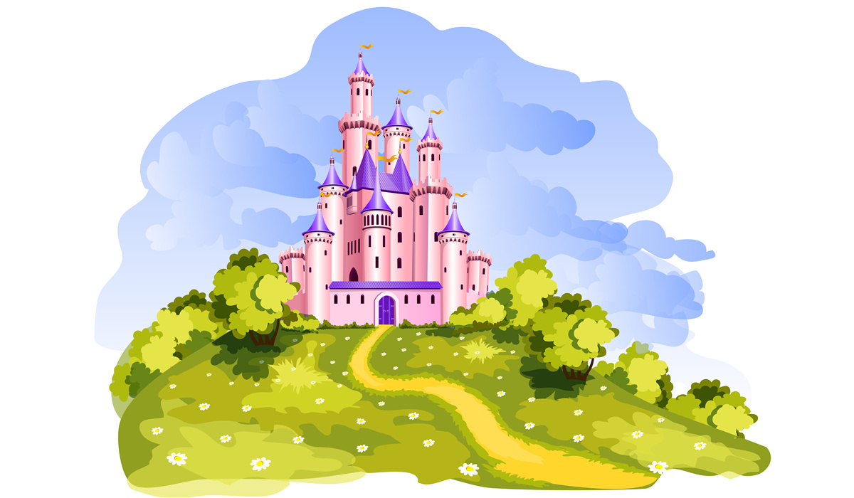 Fototapet castelul este roz