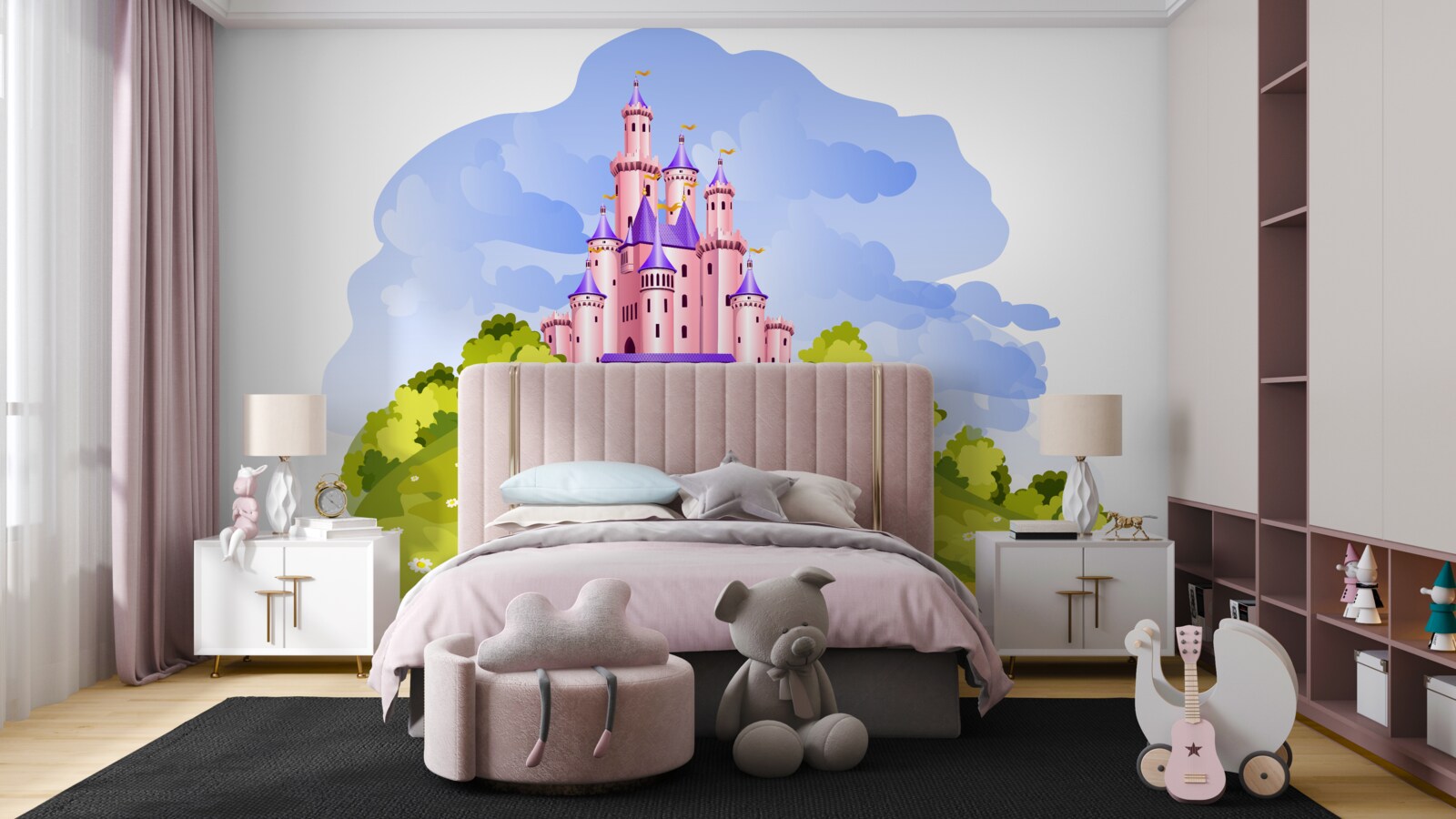 Fototapet castelul este roz