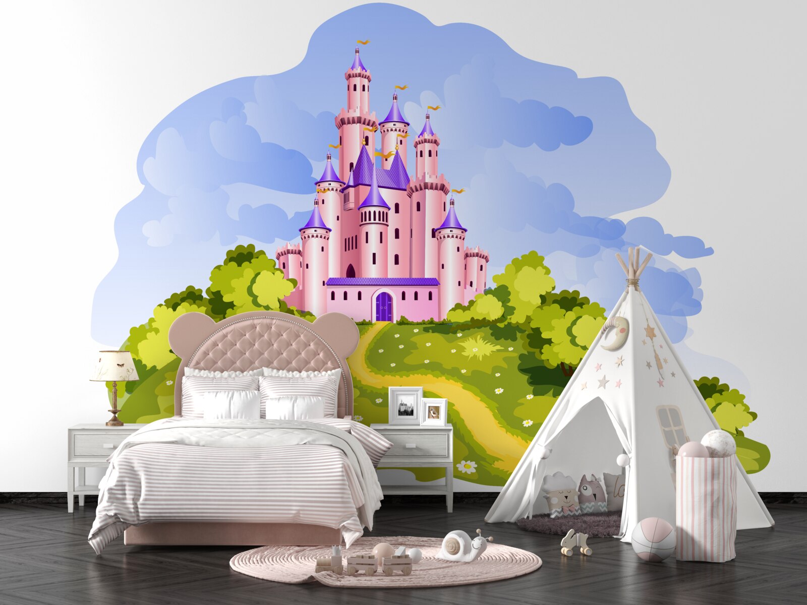 Fototapet castelul este roz