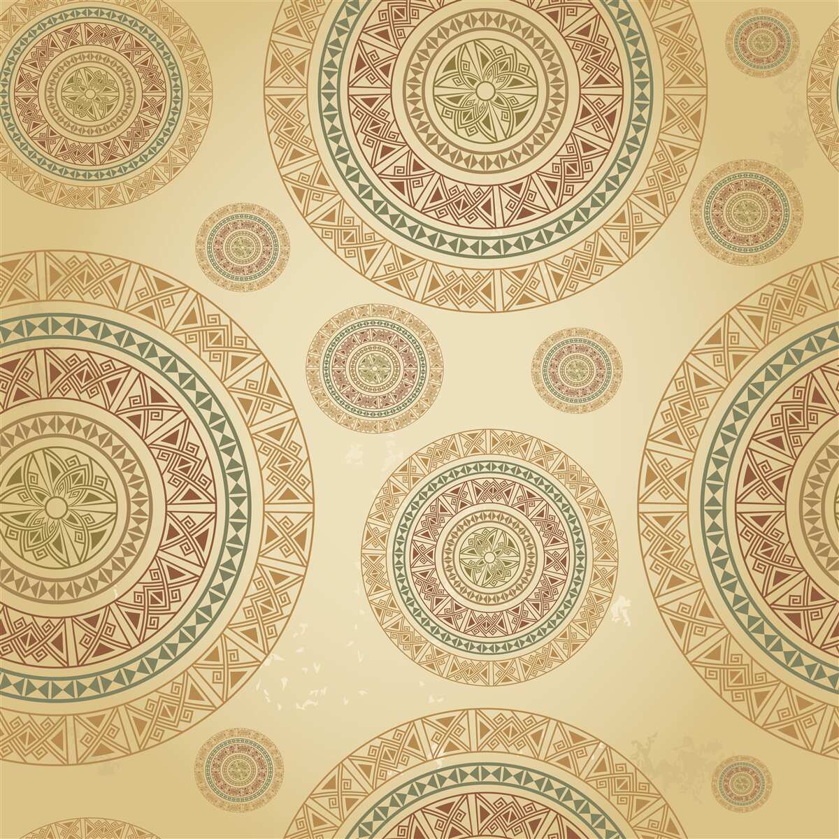 Fototapet figurine maro deschis cu un motiv etnic