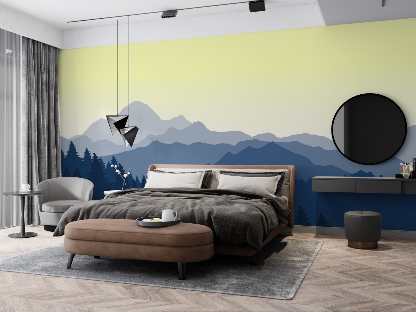 Fototapet munți cețoși