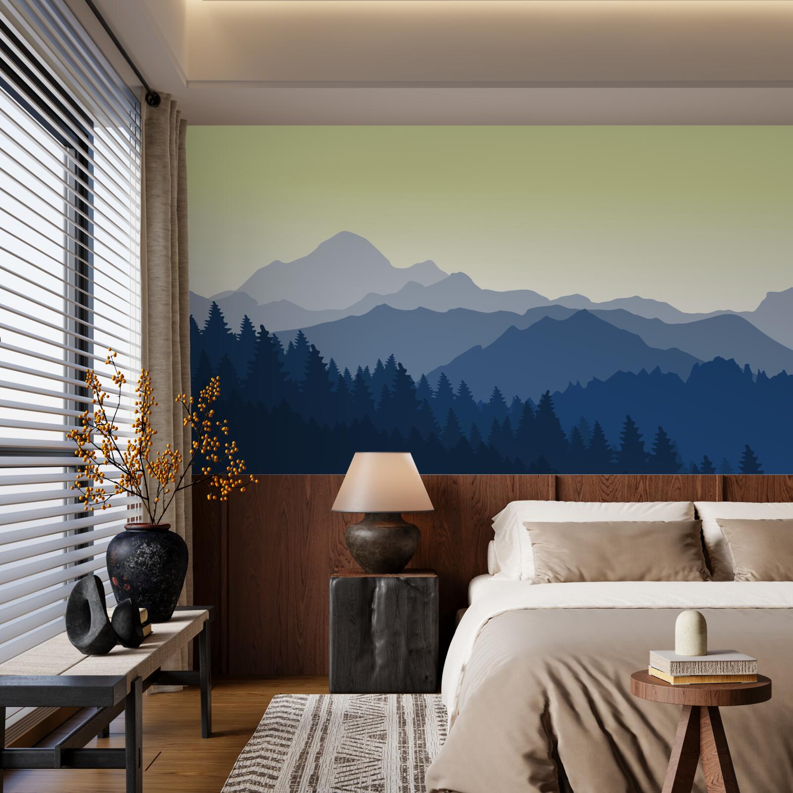 Fototapet munți cețoși