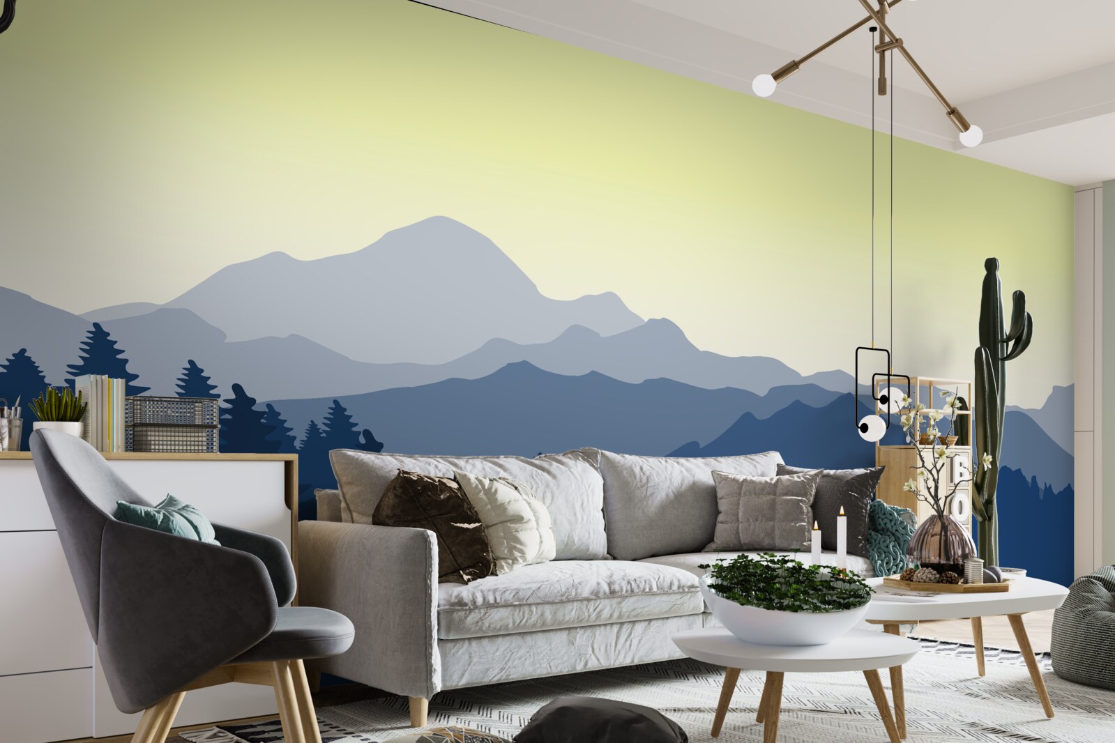 Fototapet munți cețoși