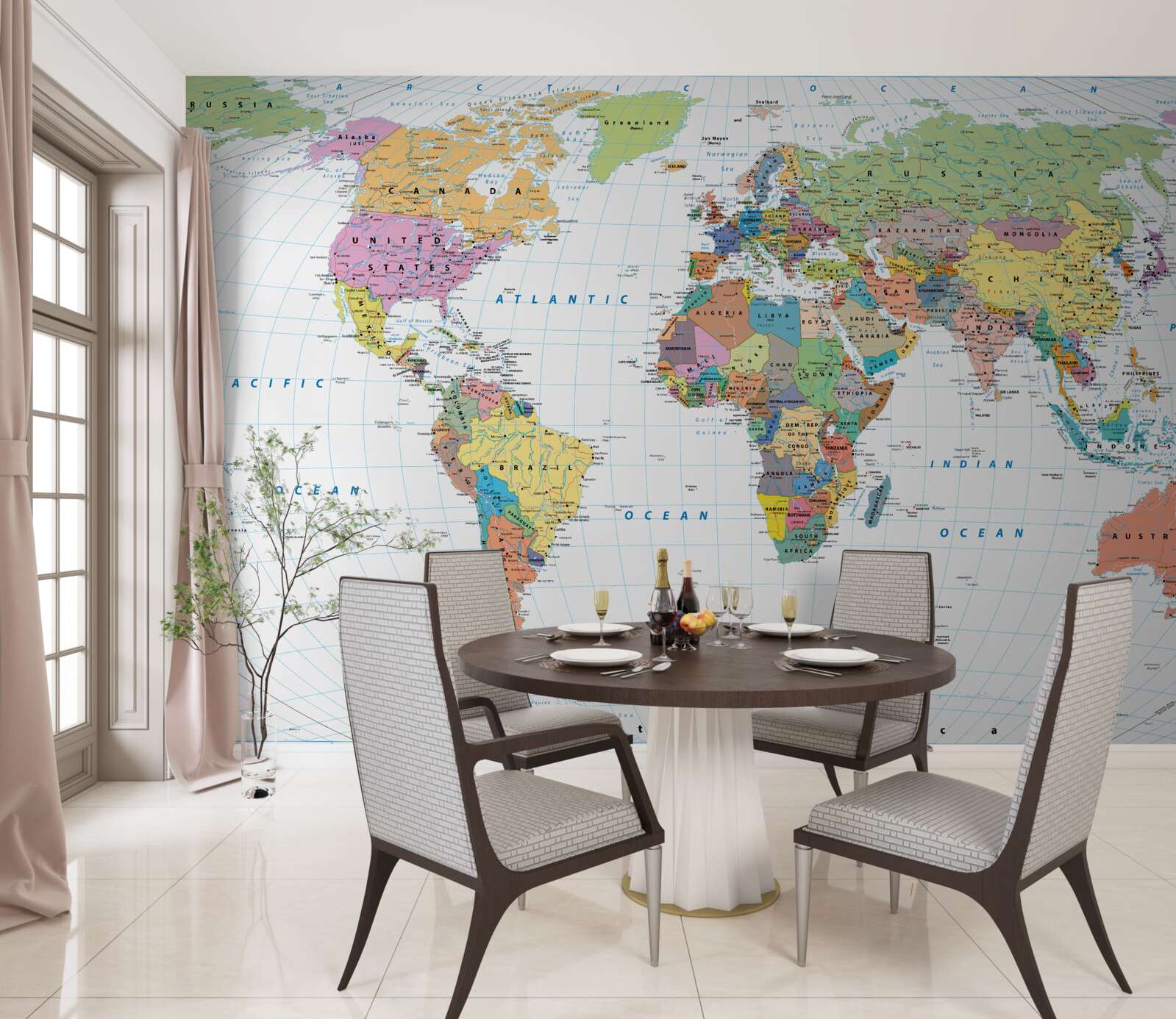 Fototapet harta geopolitică a lumii