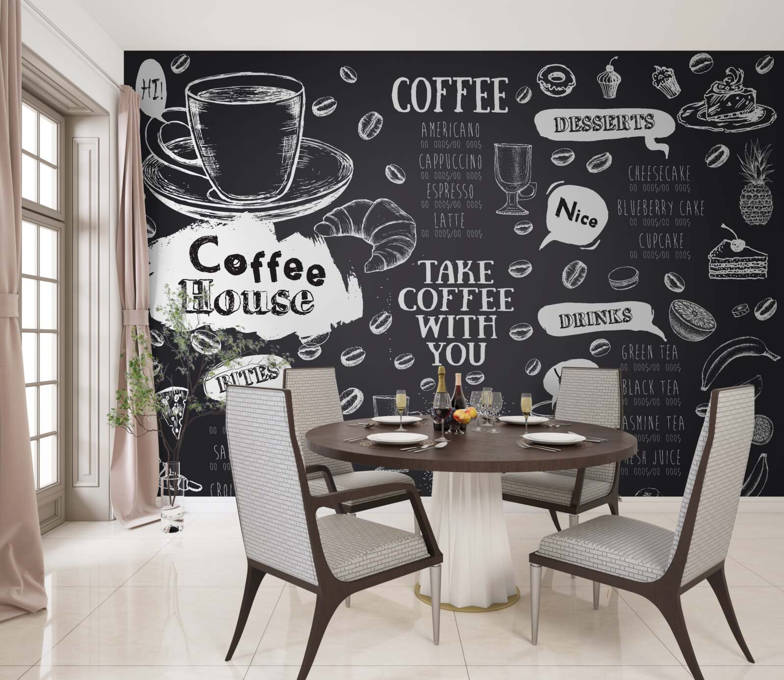 Fototapet meniul cantinei