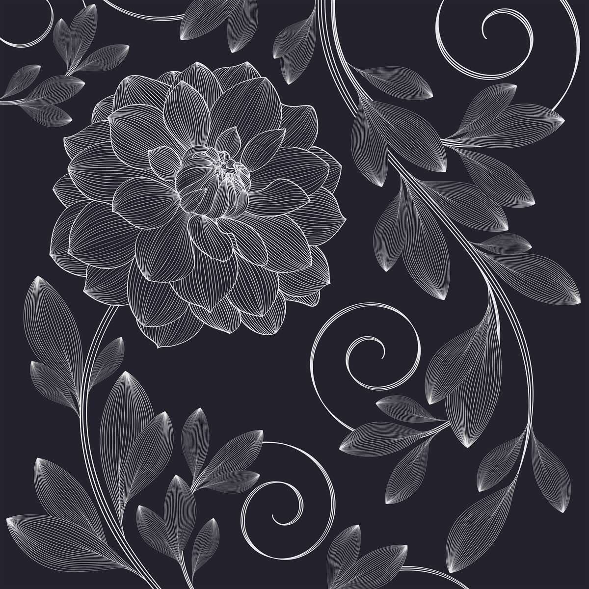 Fototapet mugur și frunze pe un fundal gri