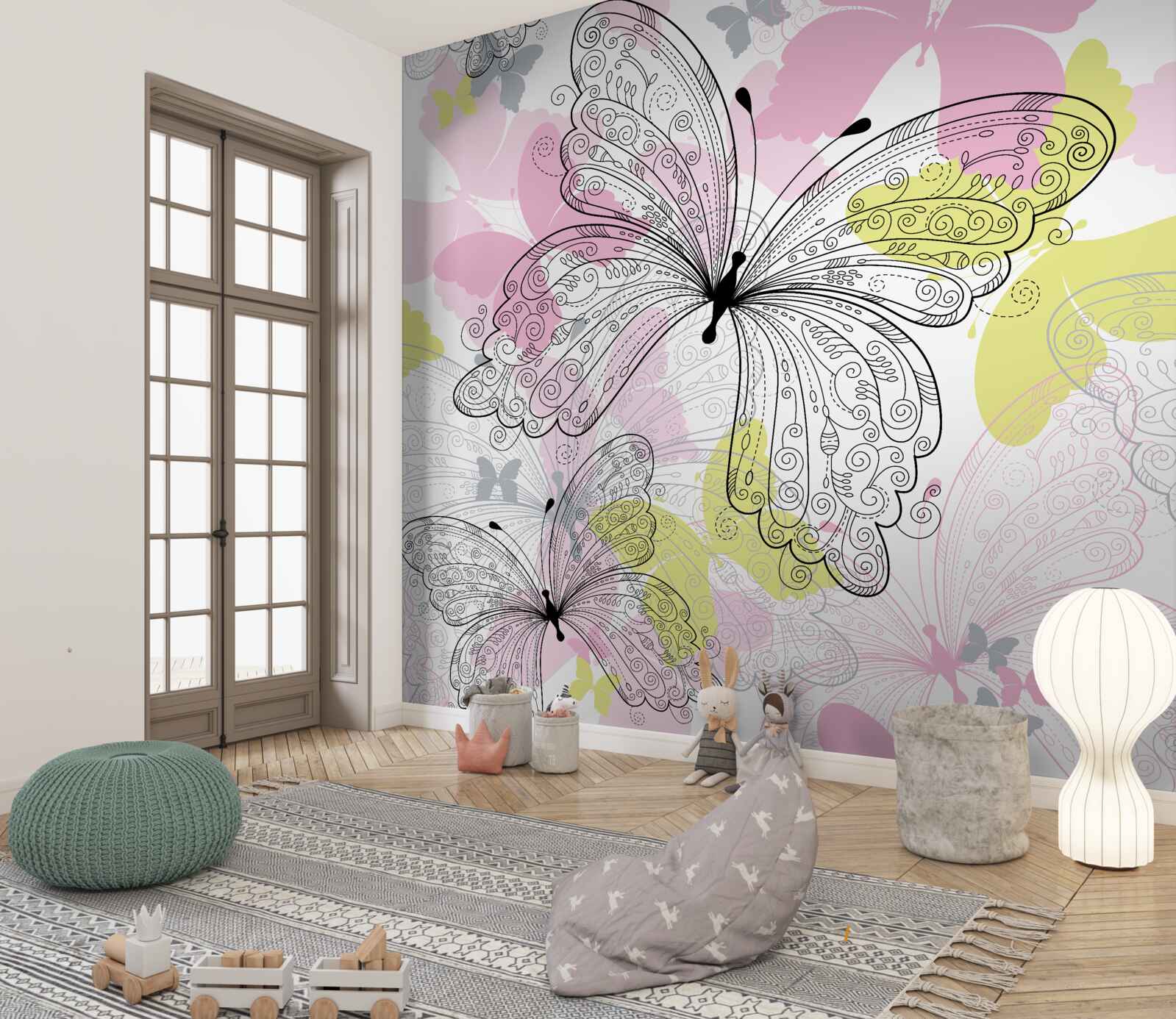 Fototapet contururi de aripi de fluture