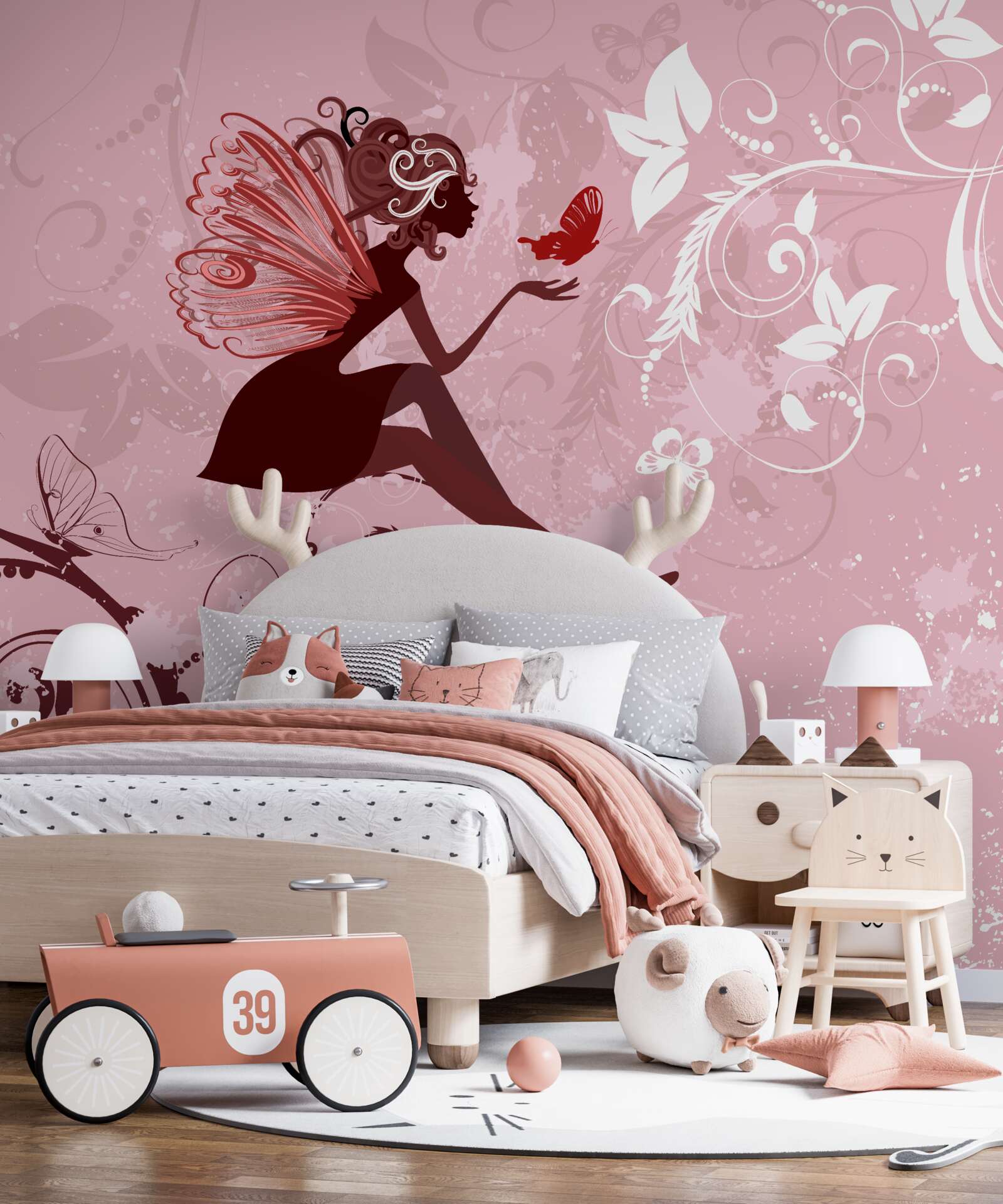 Fototapet fata încearcă să prindă un fluture