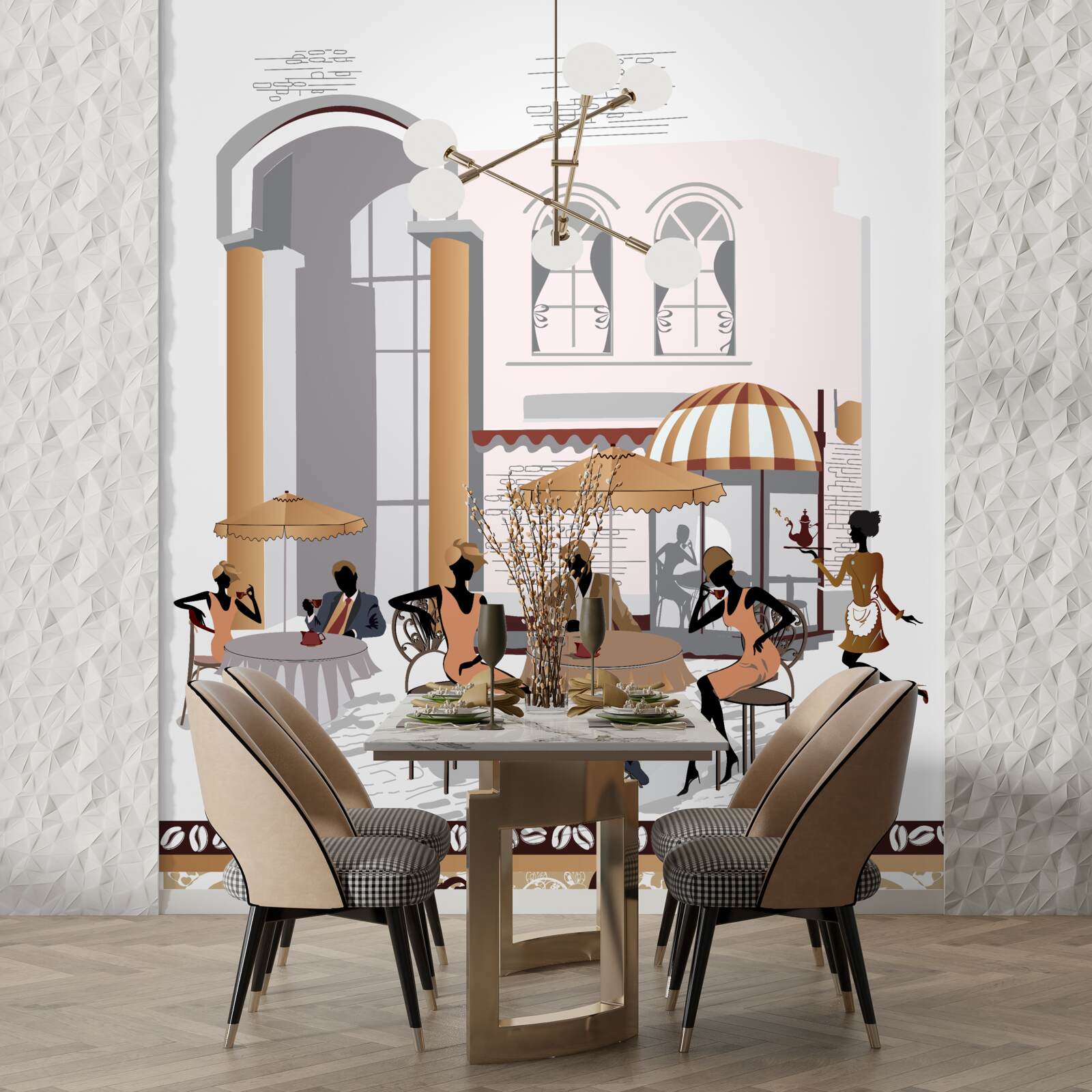 Fototapet imagine a unei cafenele cu oaspeți