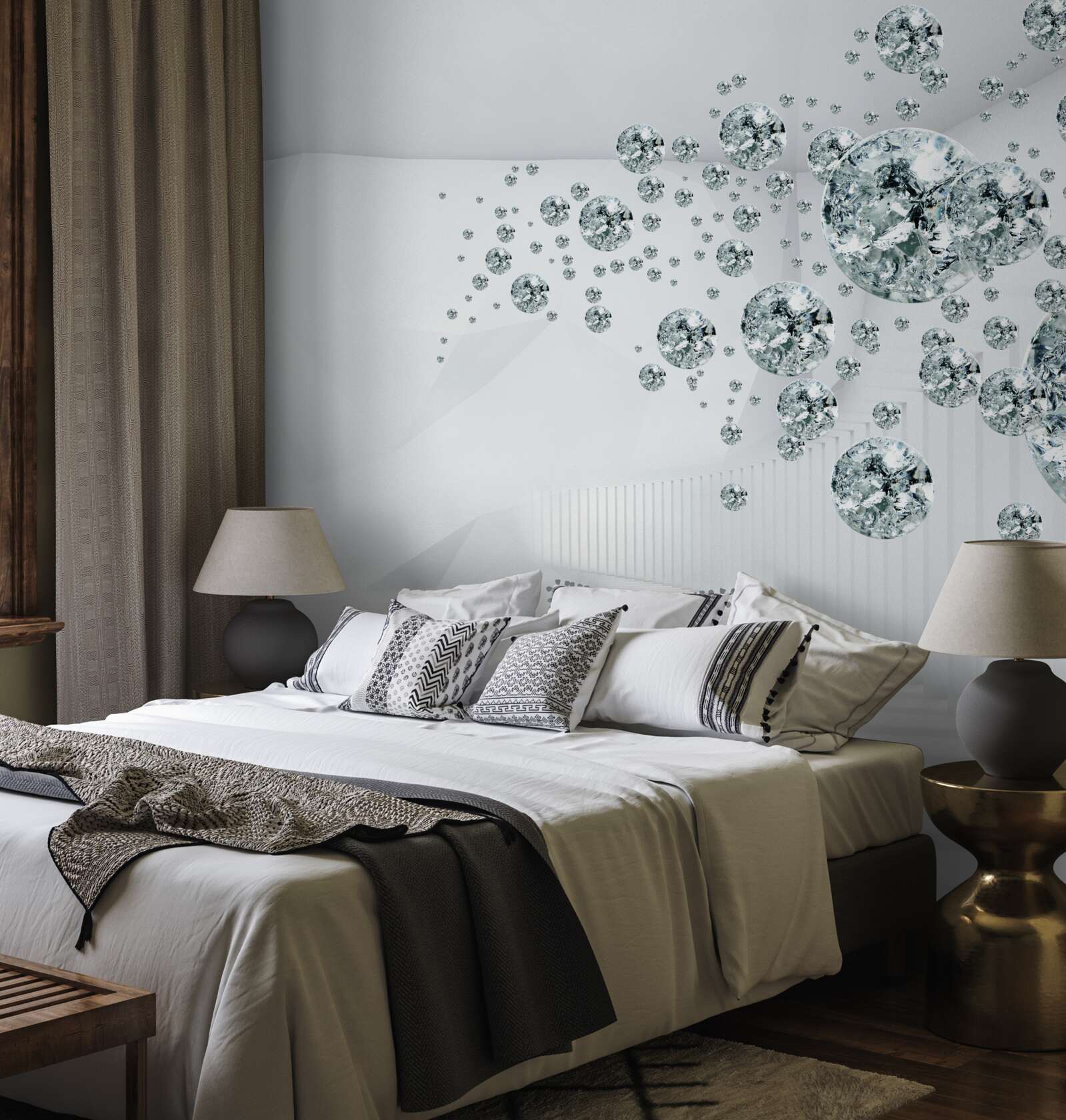 Fototapet argint pietre împrăștiate