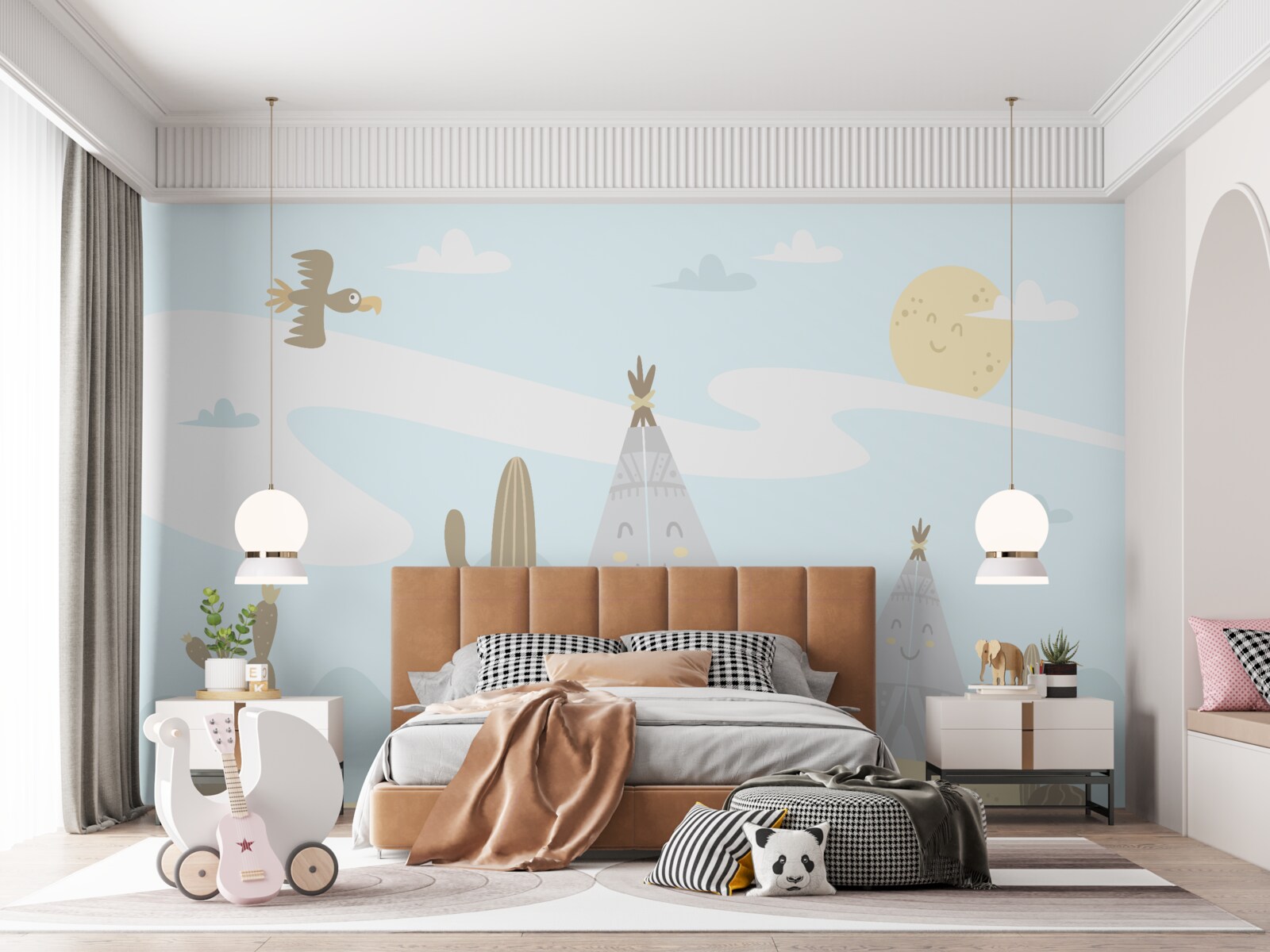 Fototapet zonă uscată cu plante cu spini