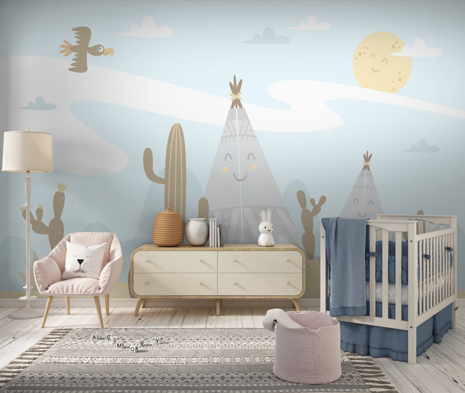 Fototapet zonă uscată cu plante cu spini