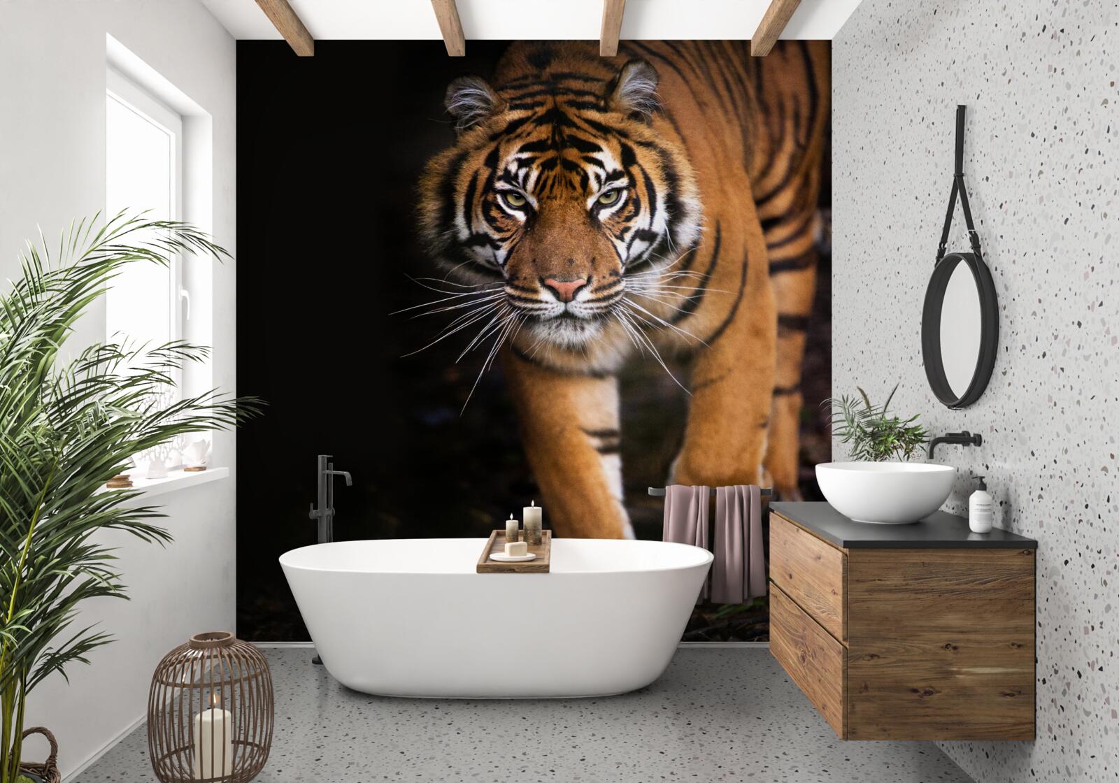 Fototapet tigrul trece neobservat