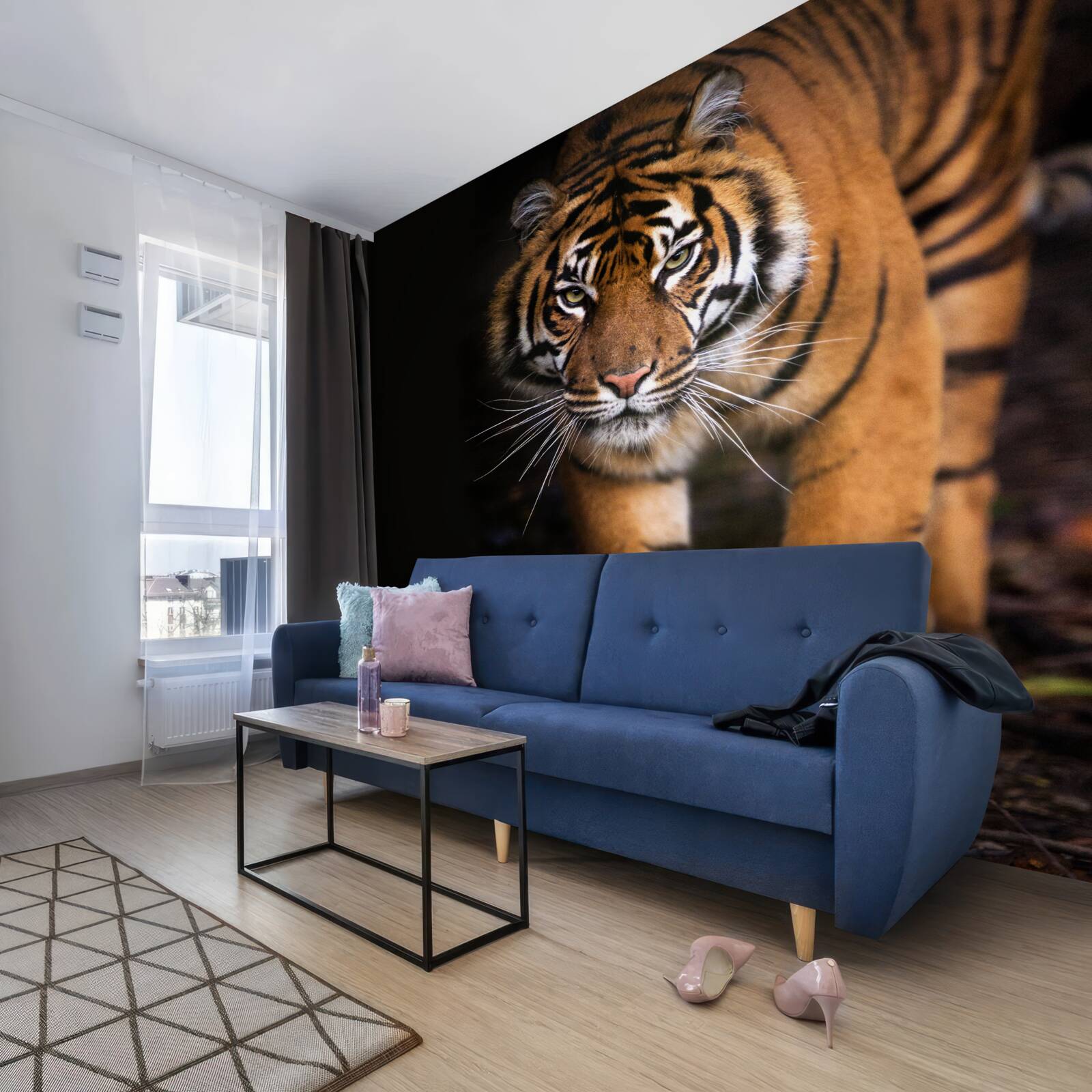 Fototapet tigrul trece neobservat