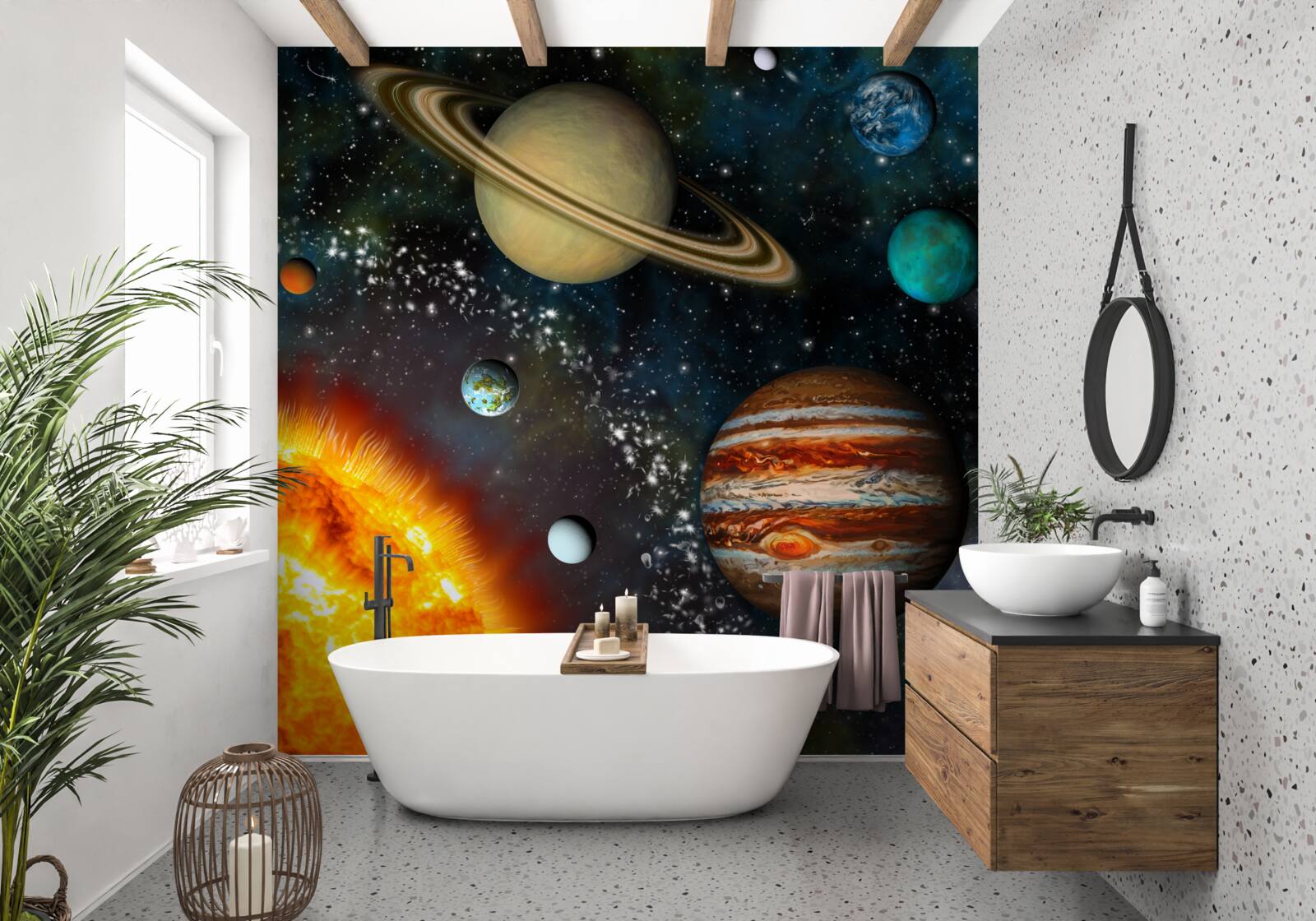 Fototapet planete care se învârt în jurul soarelui