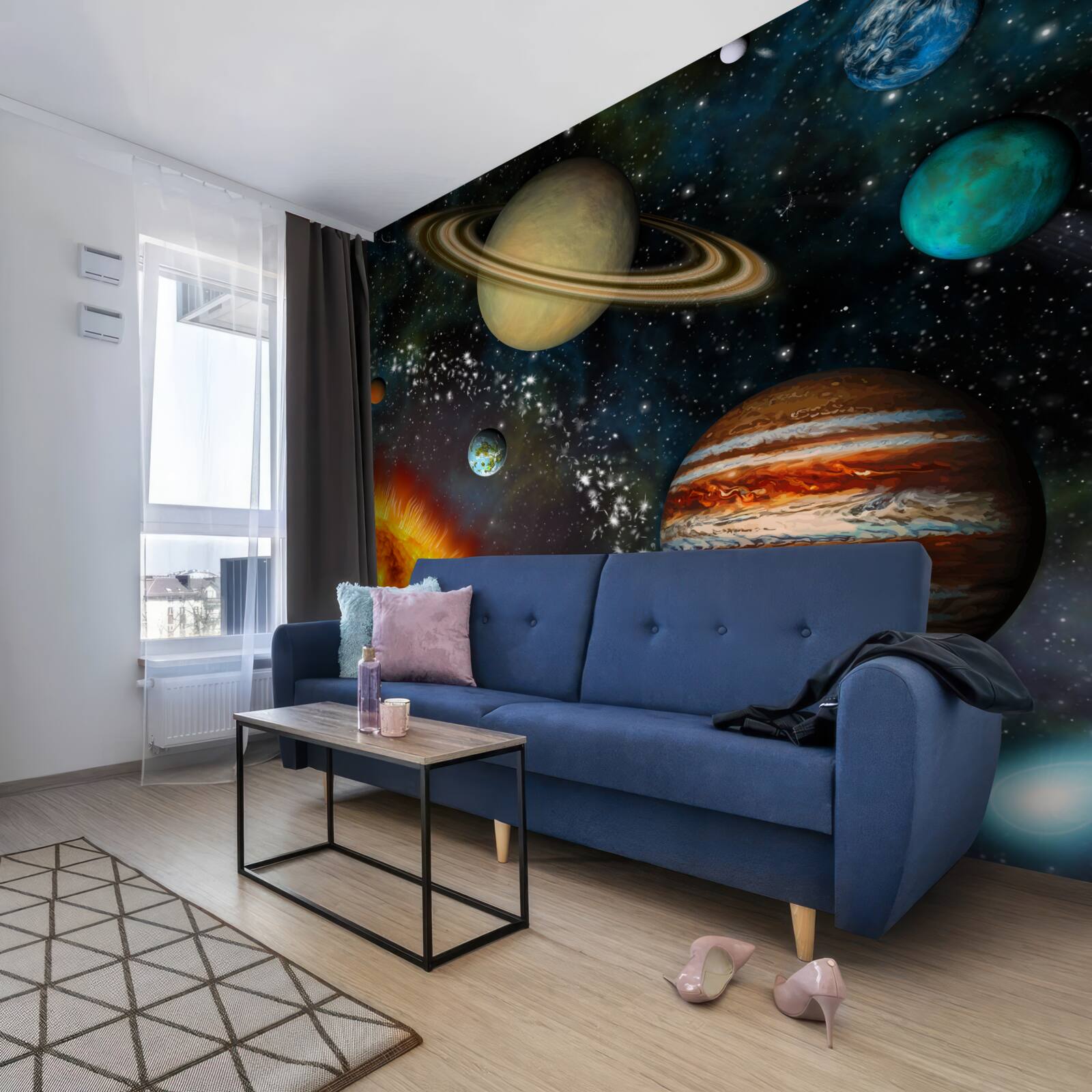 Fototapet planete care se învârt în jurul soarelui