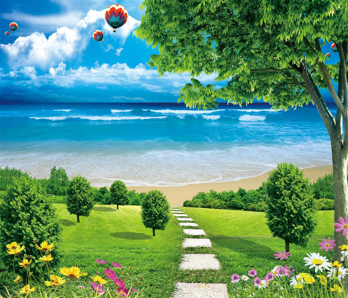 Fototapet drumul spre coasta idilică