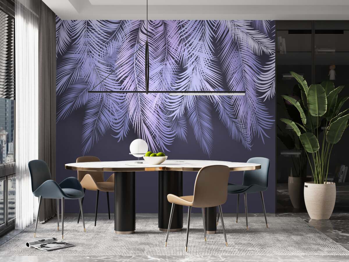 Fototapet albul dens al frunzelor noaptea