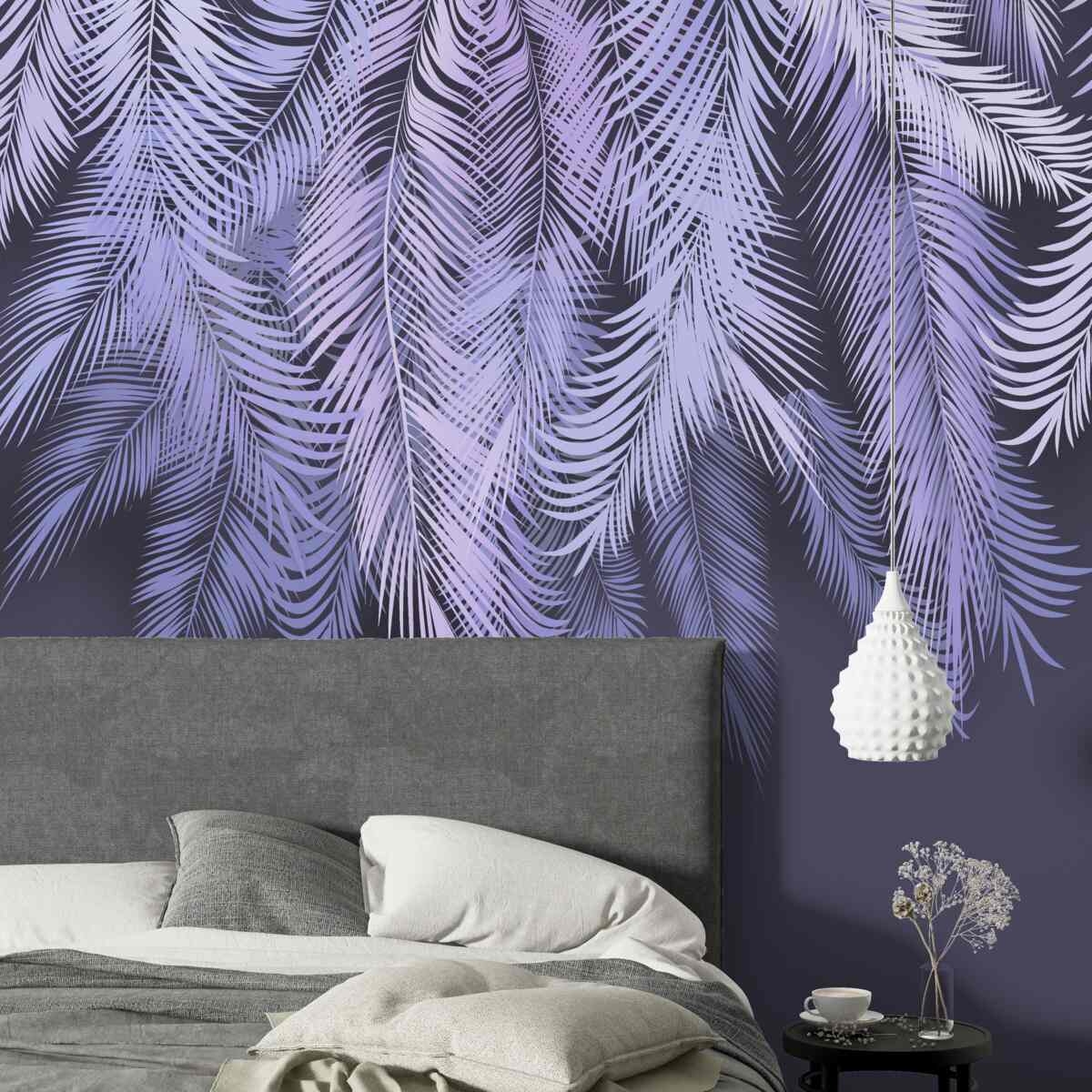 Fototapet albul dens al frunzelor noaptea