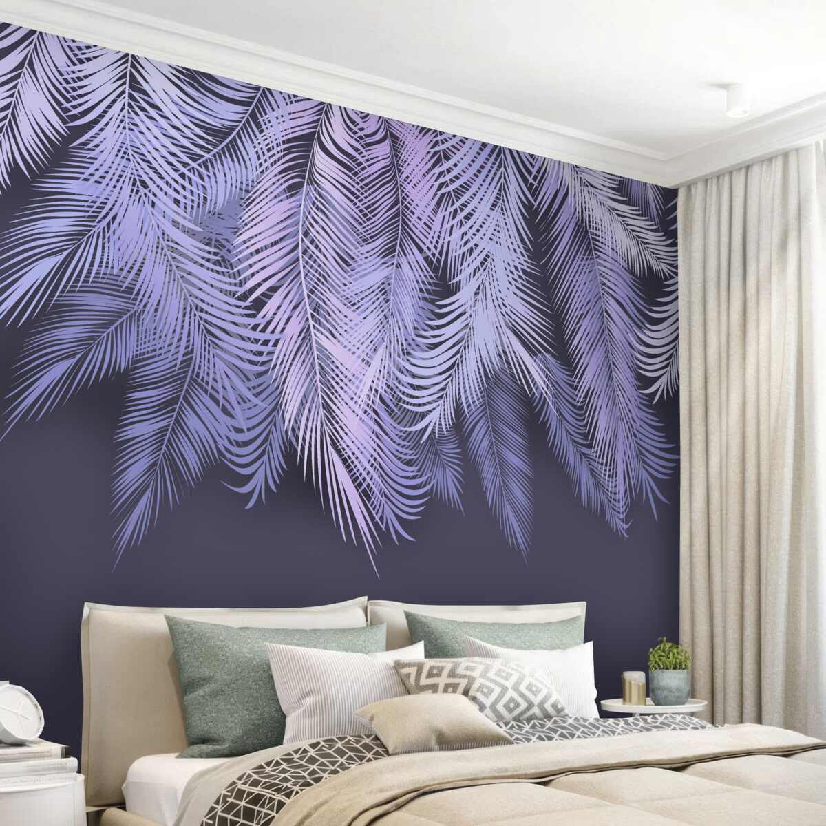 Fototapet albul dens al frunzelor noaptea