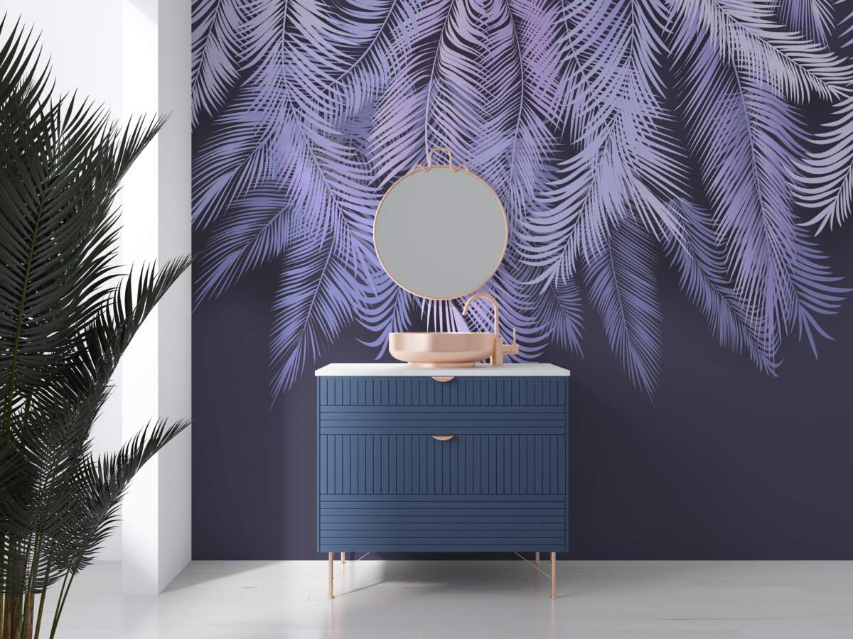 Fototapet albul dens al frunzelor noaptea