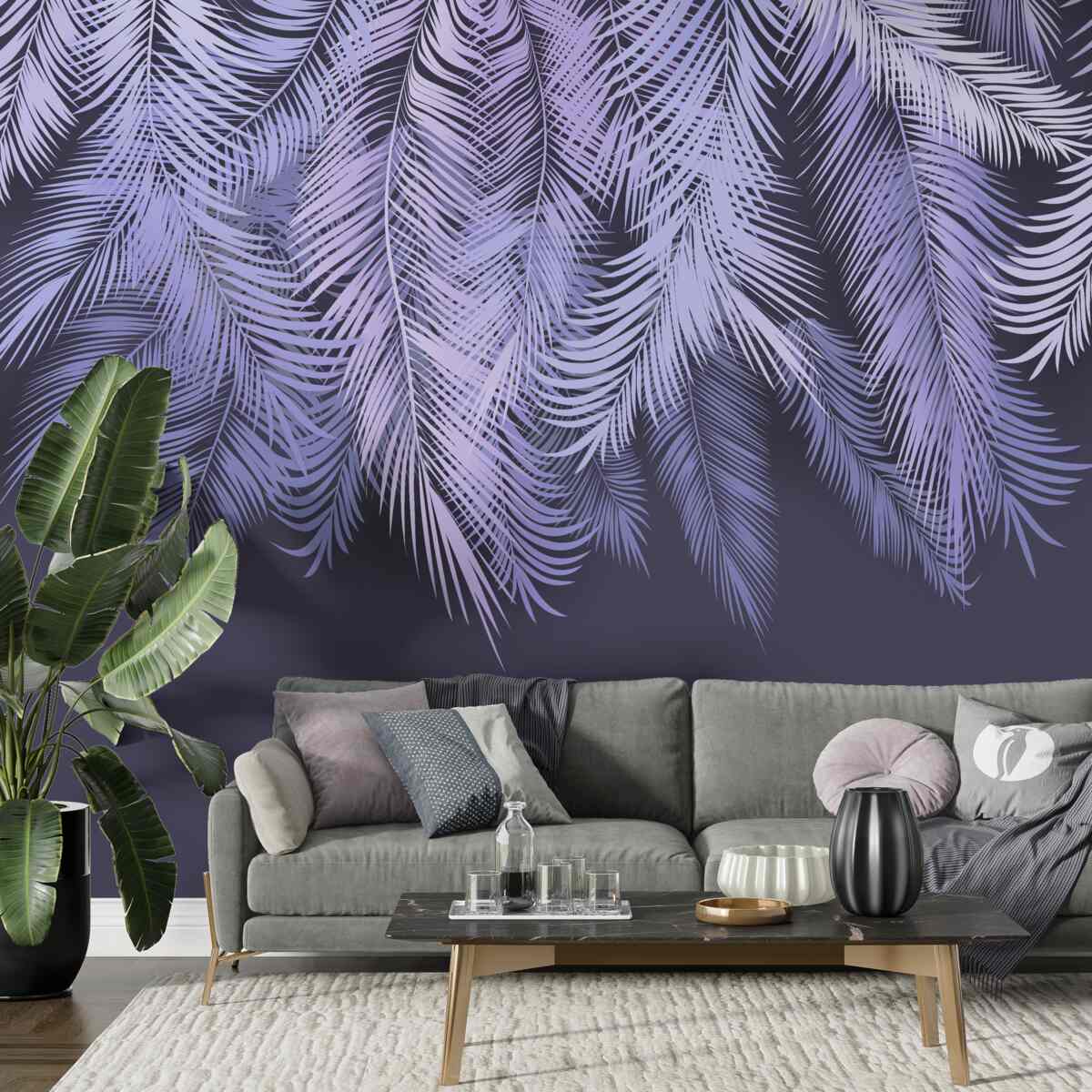 Fototapet albul dens al frunzelor noaptea