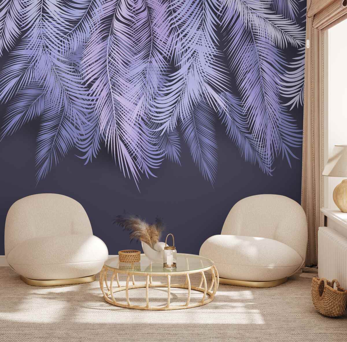 Fototapet albul dens al frunzelor noaptea