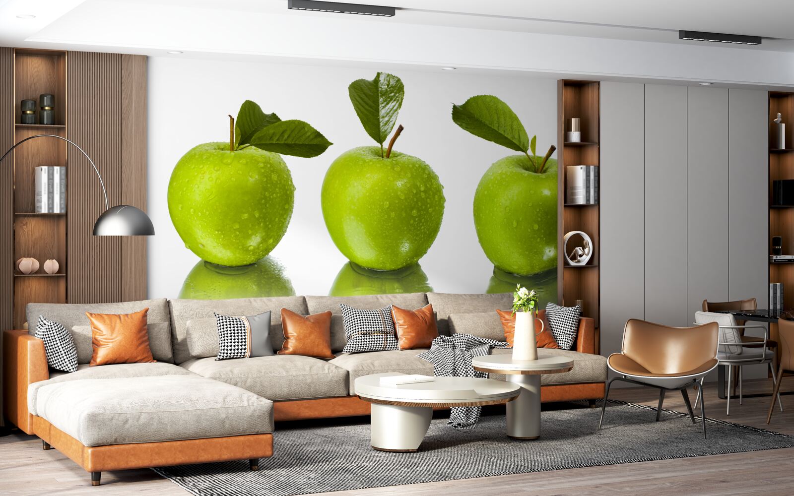 Fototapet reflecție de mere verzi