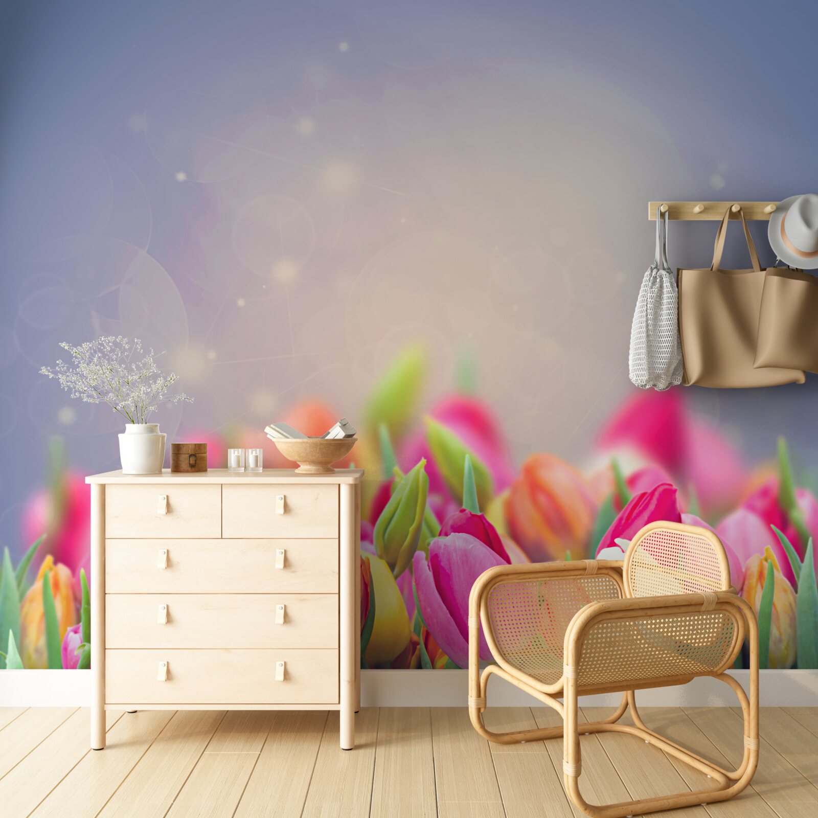 Fototapet lalele care adorm noaptea