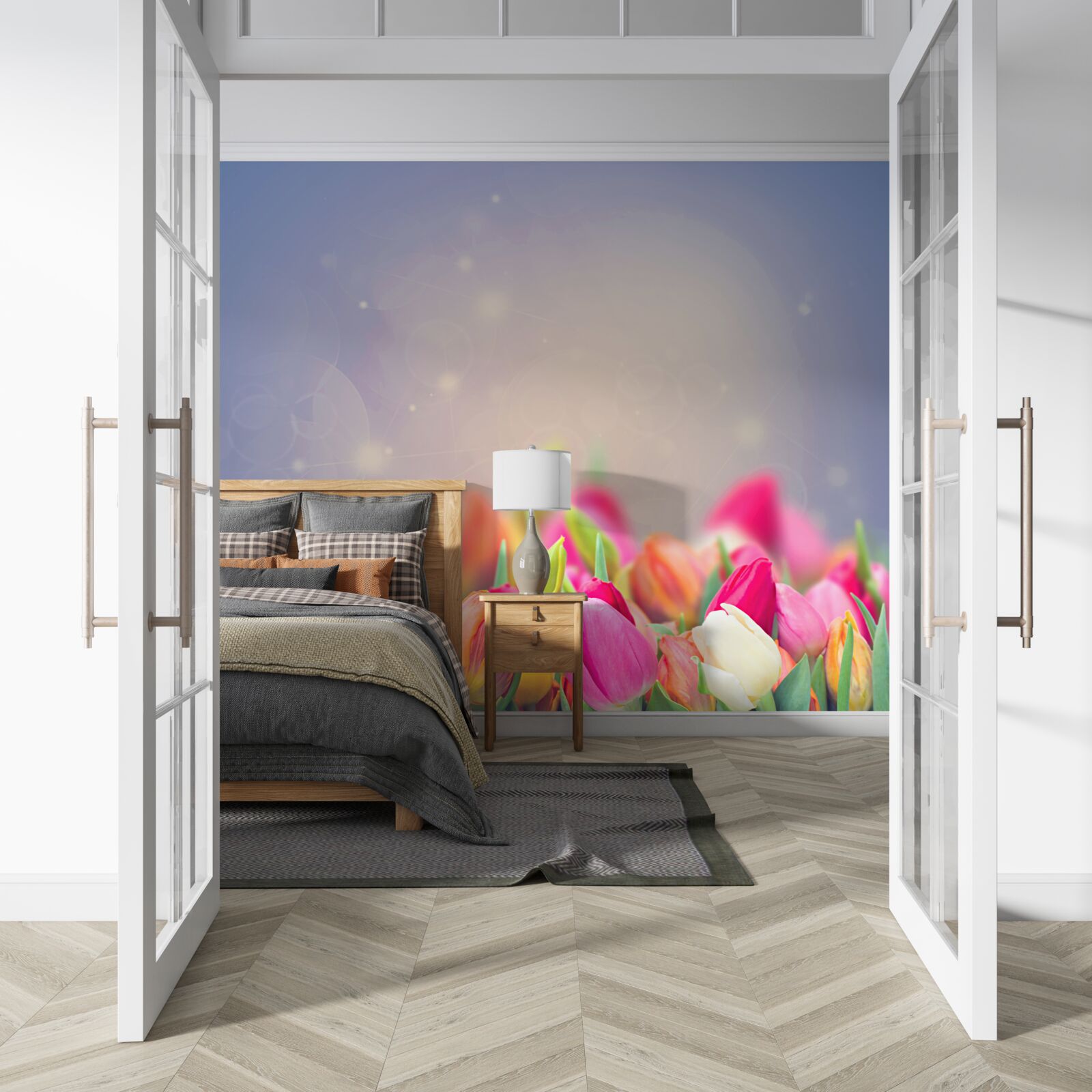 Fototapet lalele care adorm noaptea