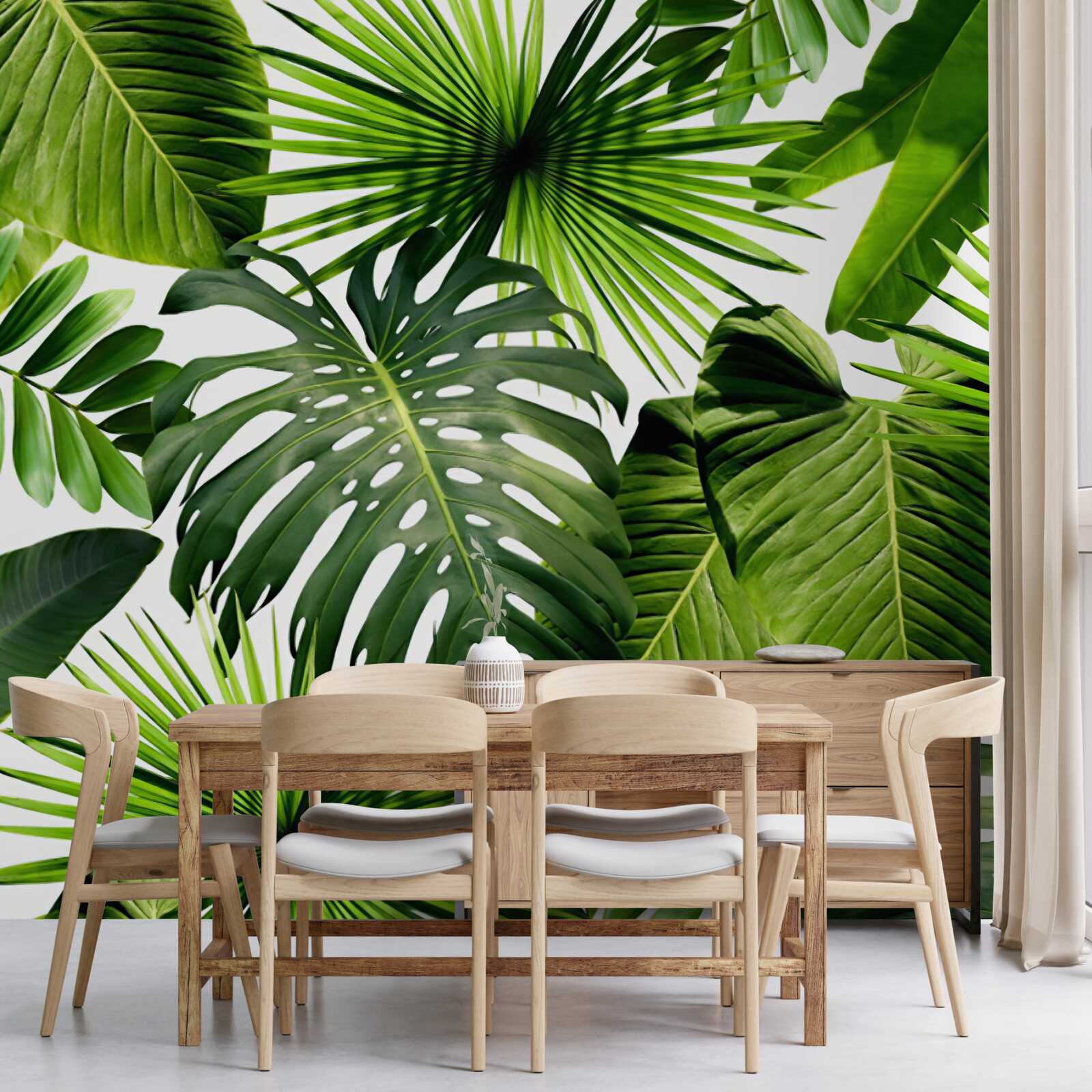 Fototapet frunze verzi mari de plante tropicale