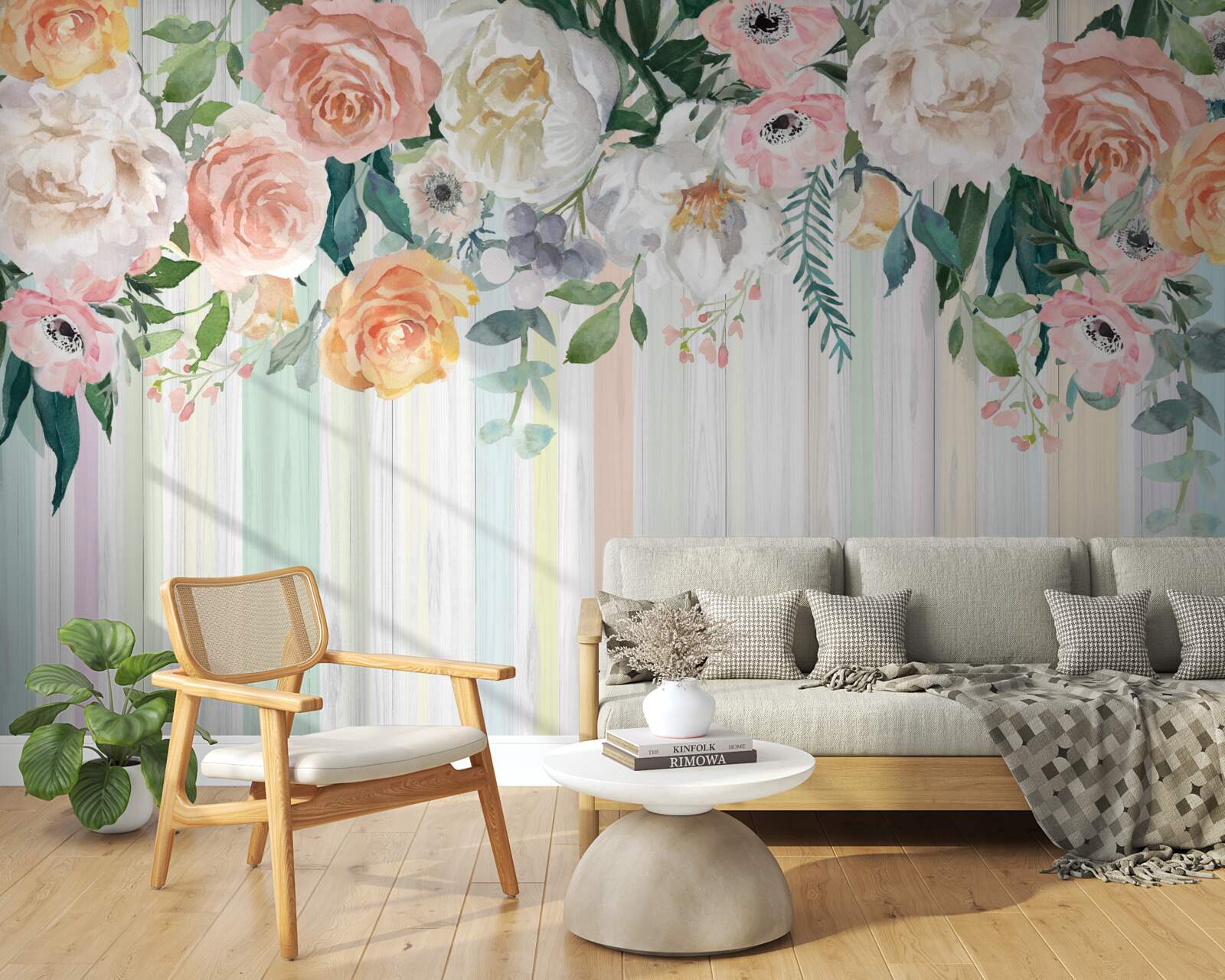 Fototapet muguri de trandafir inversați