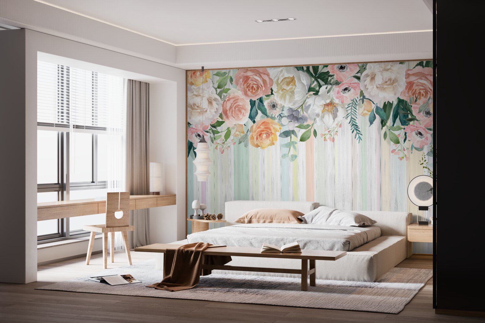 Fototapet muguri de trandafir inversați