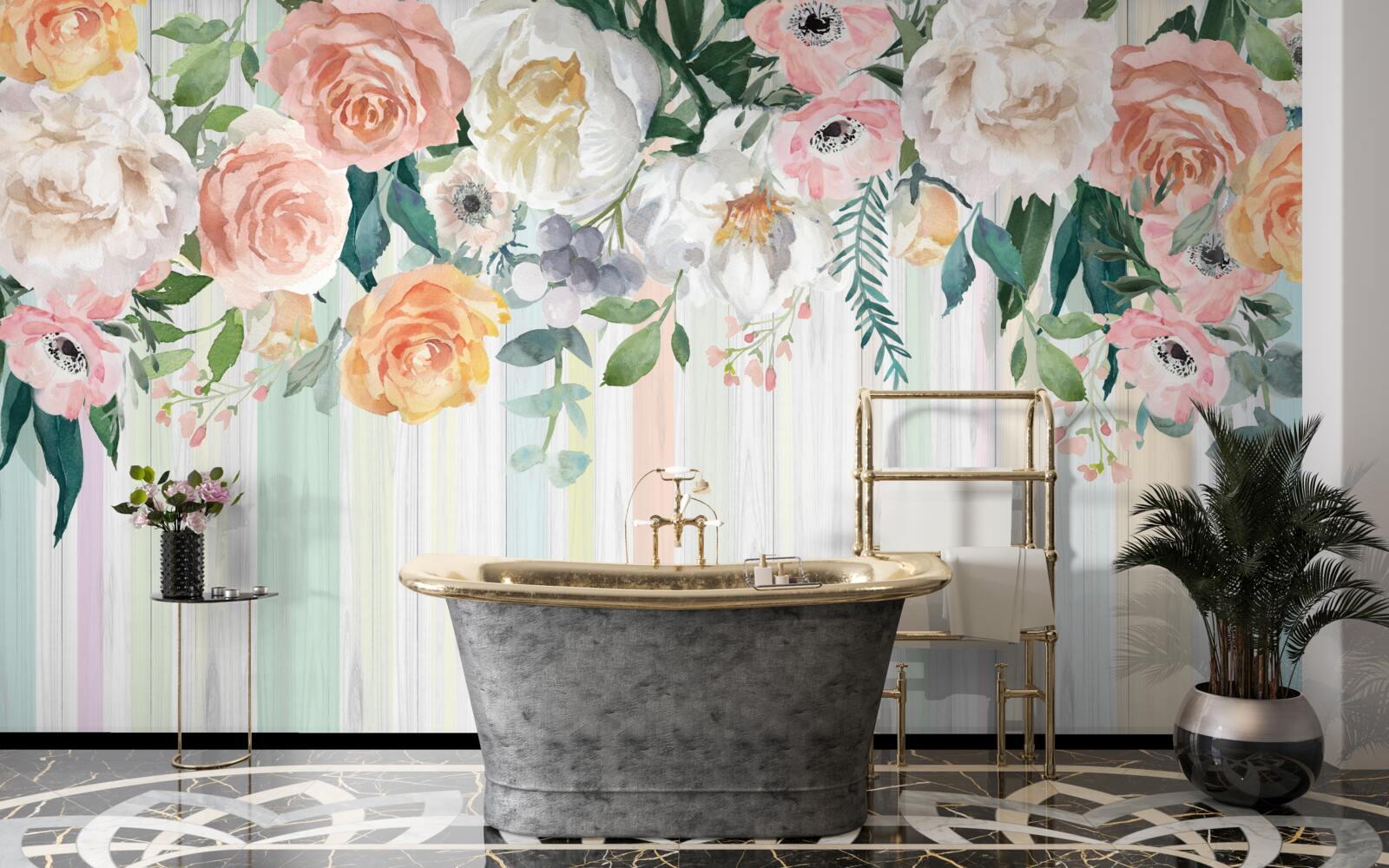 Fototapet muguri de trandafir inversați