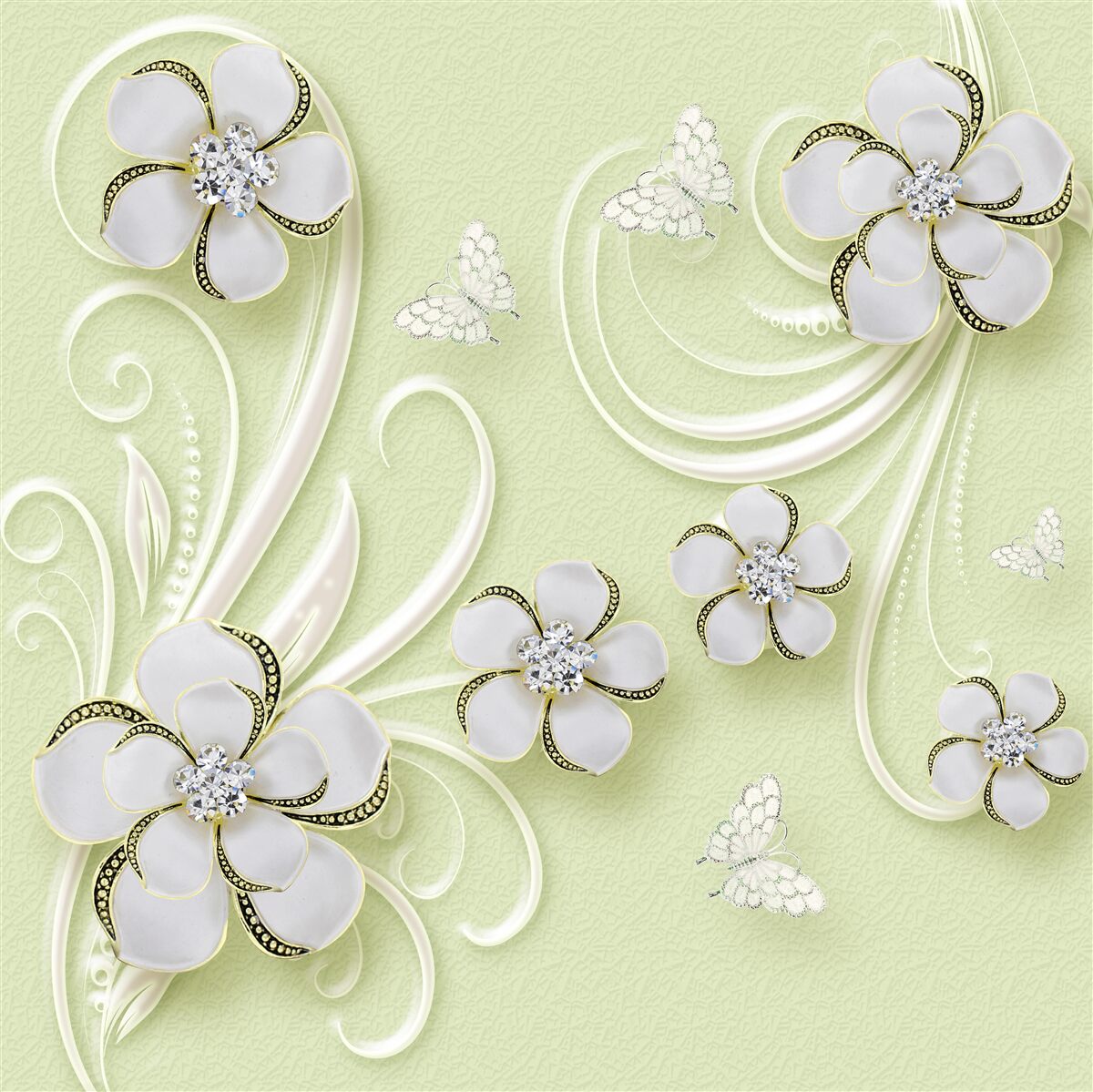 Fototapet tampoane pe un fundal verde moale