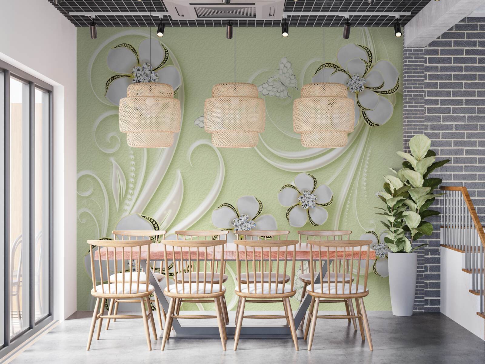 Fototapet tampoane pe un fundal verde moale