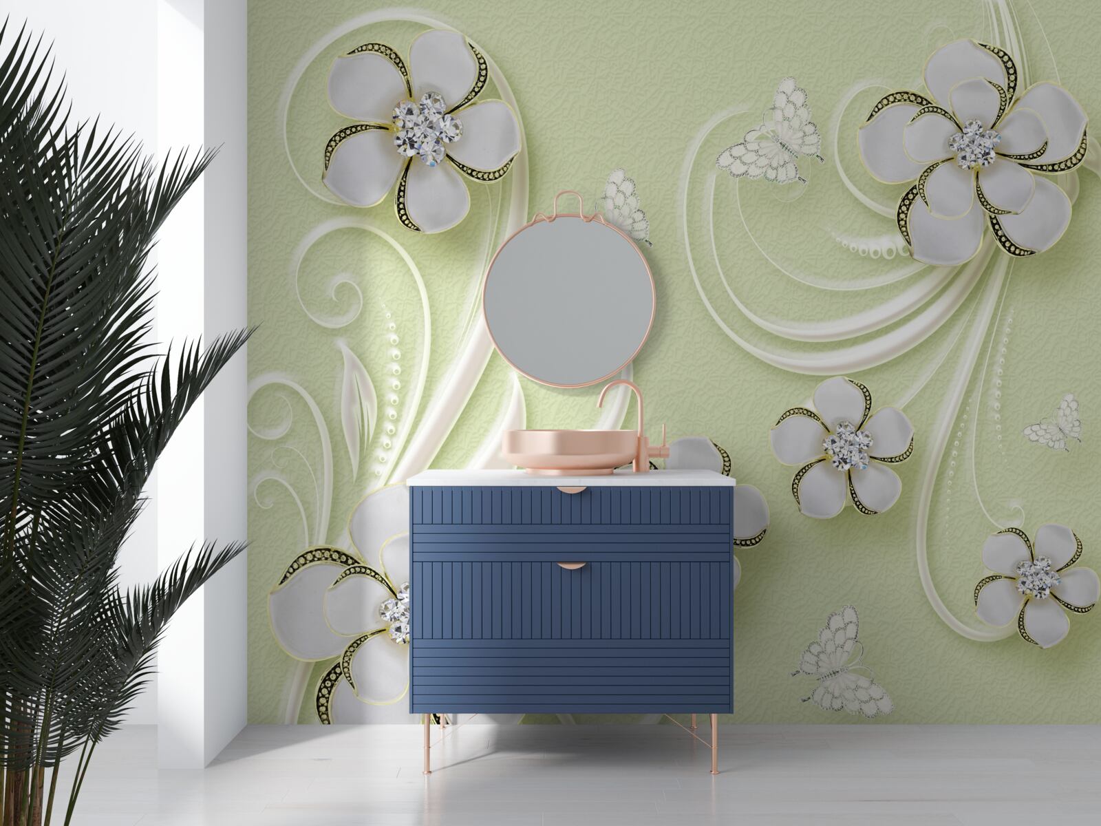 Fototapet tampoane pe un fundal verde moale