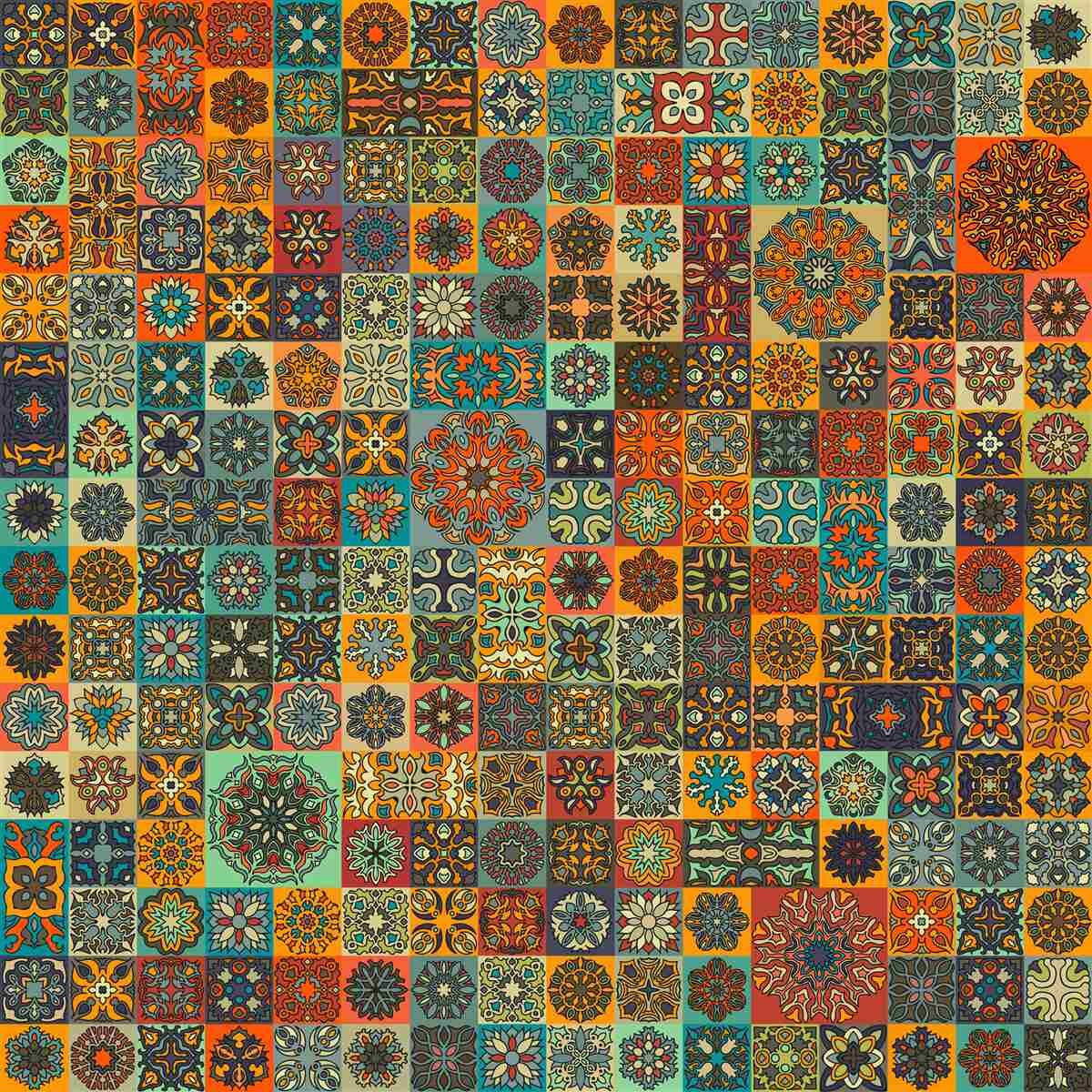 Fototapet modele etnice pătrate