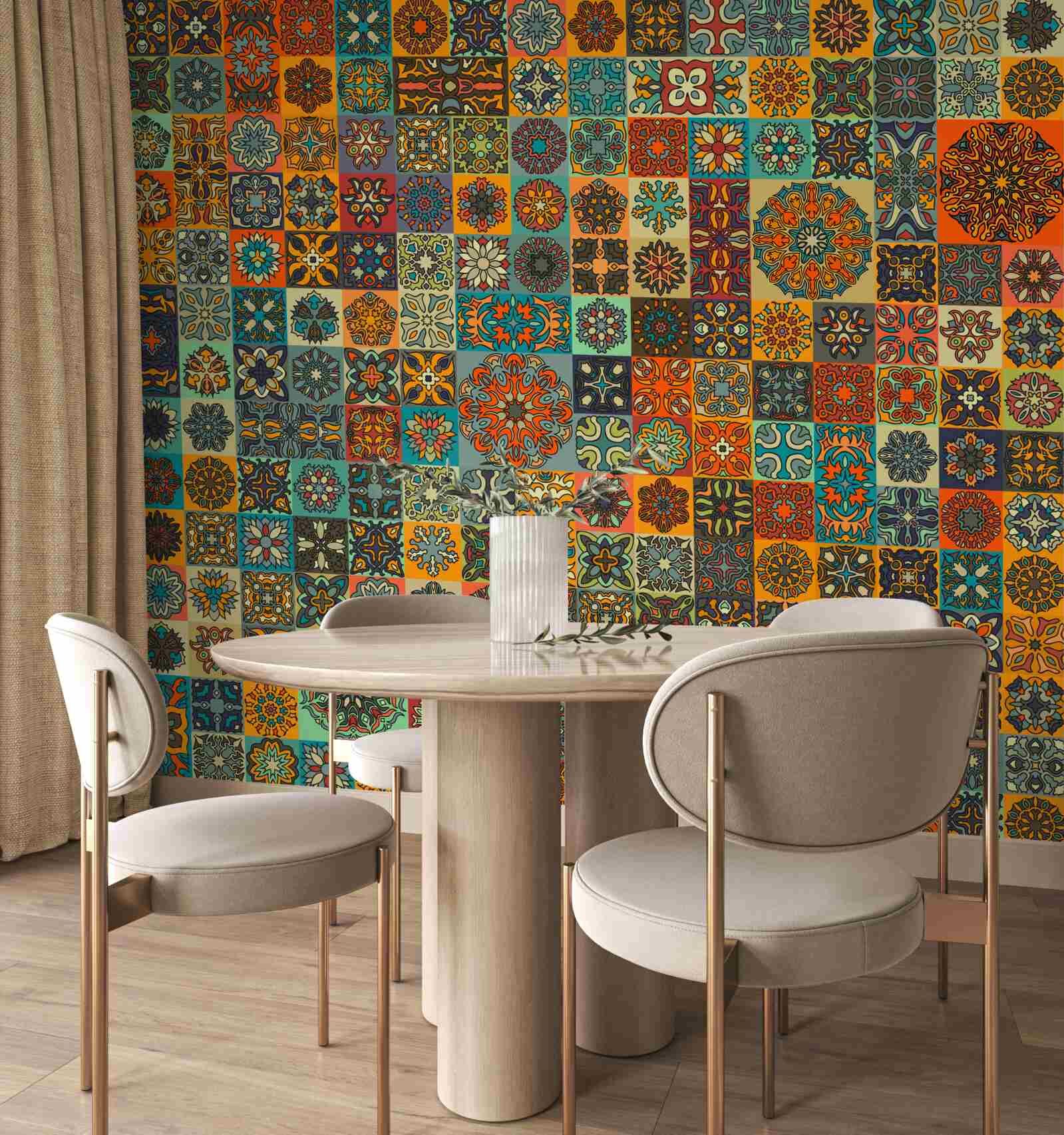 Fototapet modele etnice pătrate