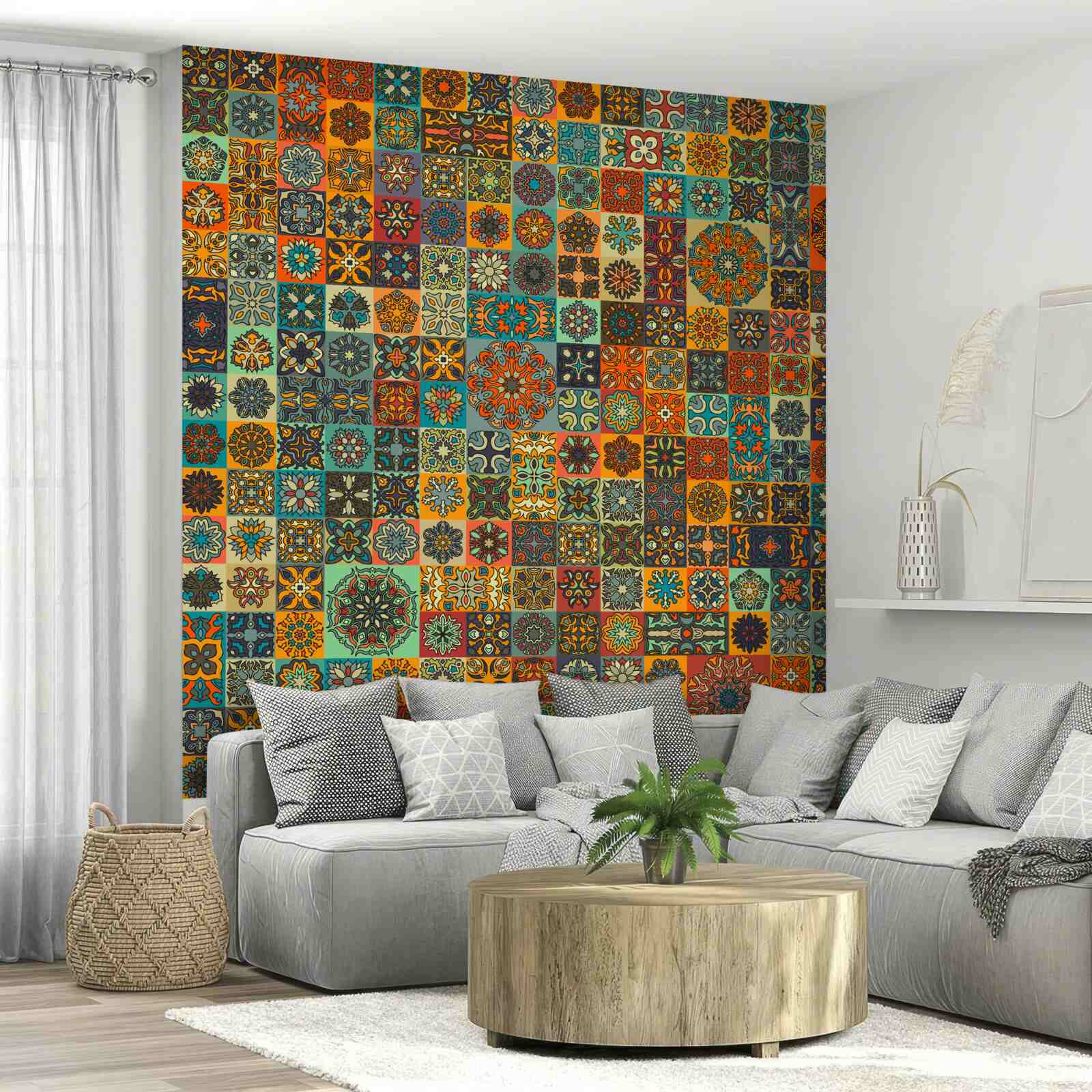 Fototapet modele etnice pătrate