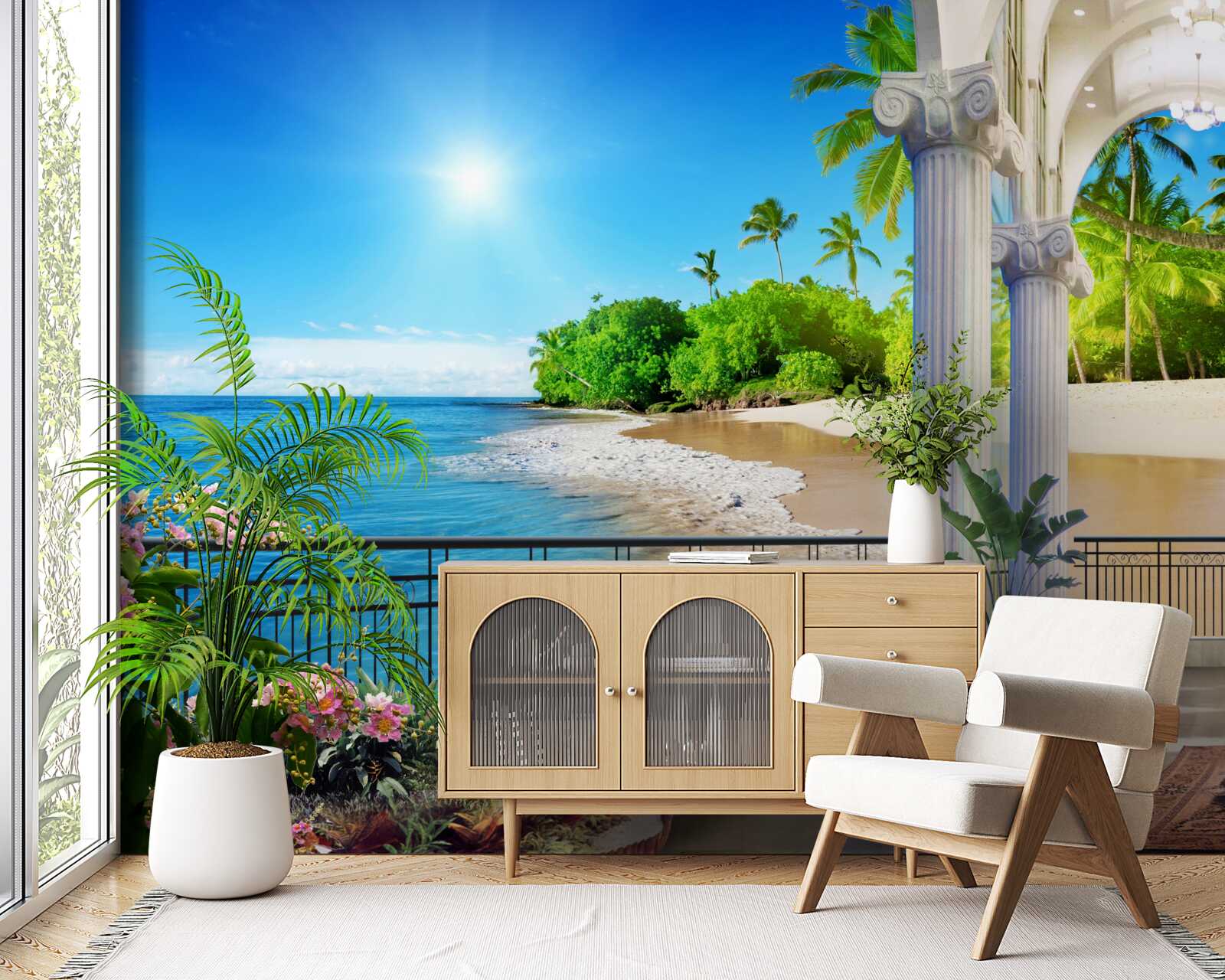 Fototapet zi însorită strălucitoare pe o coastă tropicală