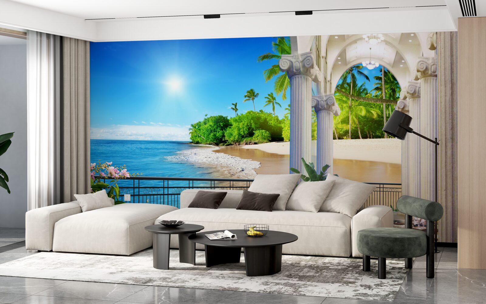 Fototapet zi însorită strălucitoare pe o coastă tropicală