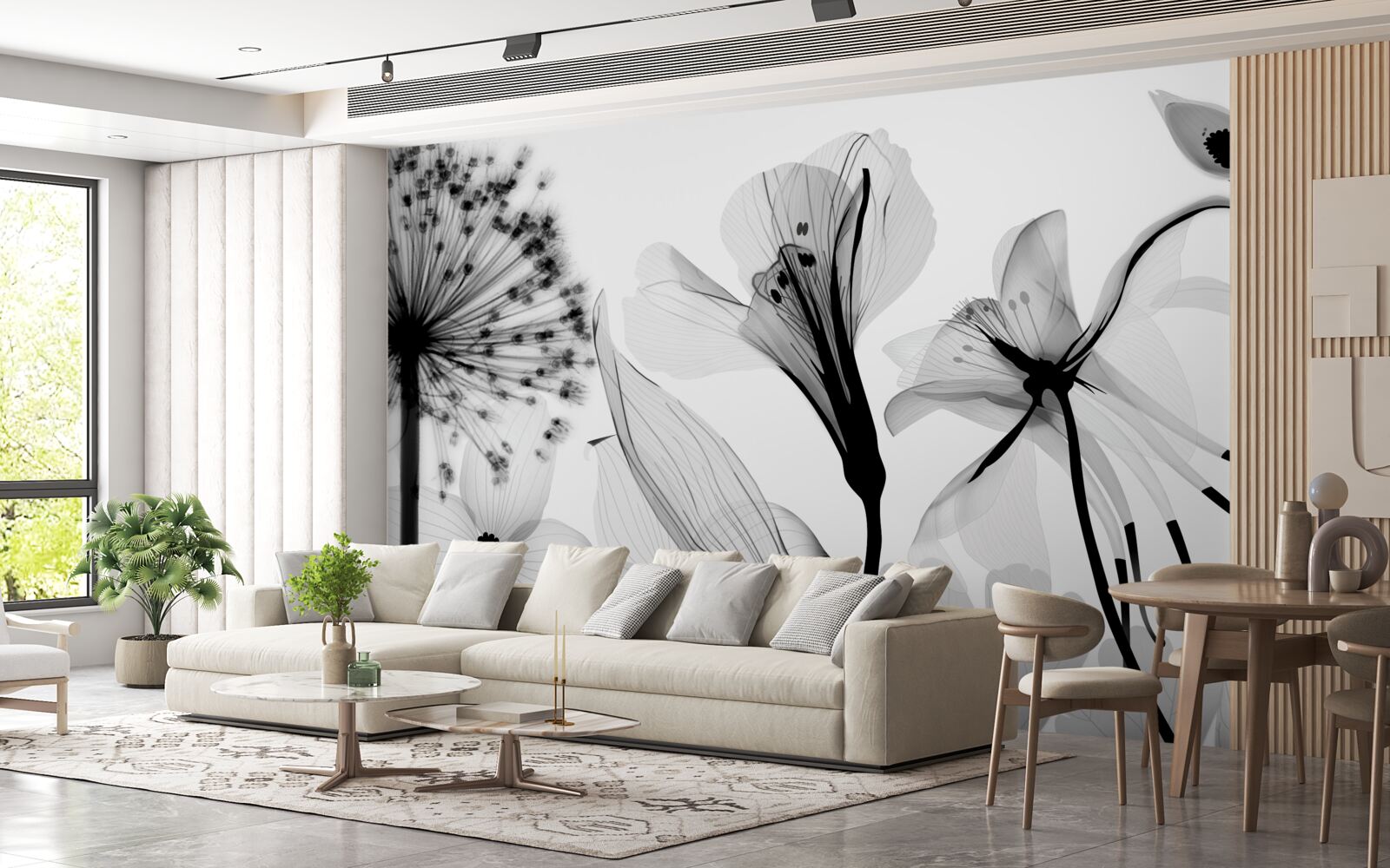 Fototapet icre albe pe un fundal deschis