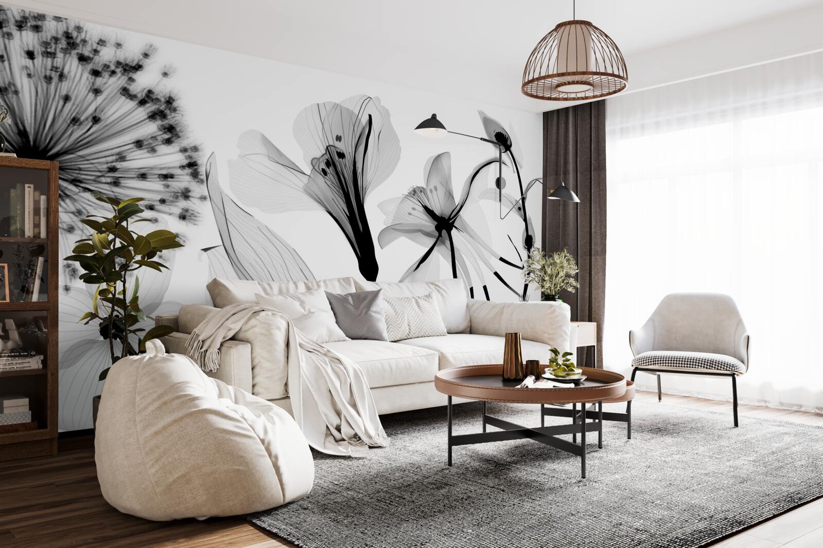 Fototapet icre albe pe un fundal deschis